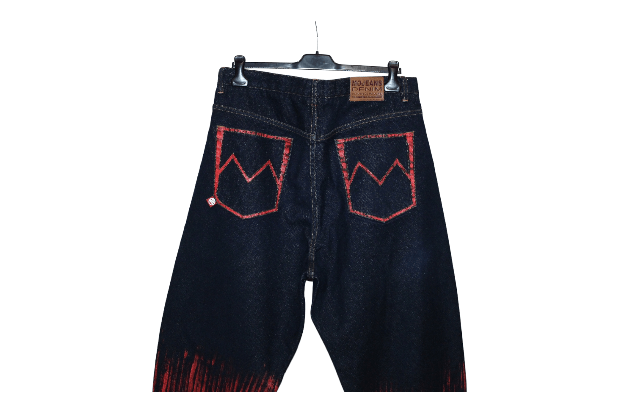Japanese Brand 💥MO Jeans by Maurice Malone Arc leg OG Bloody art Rap Jeans Size US 36 / EU 52 - 12 Thumbnail