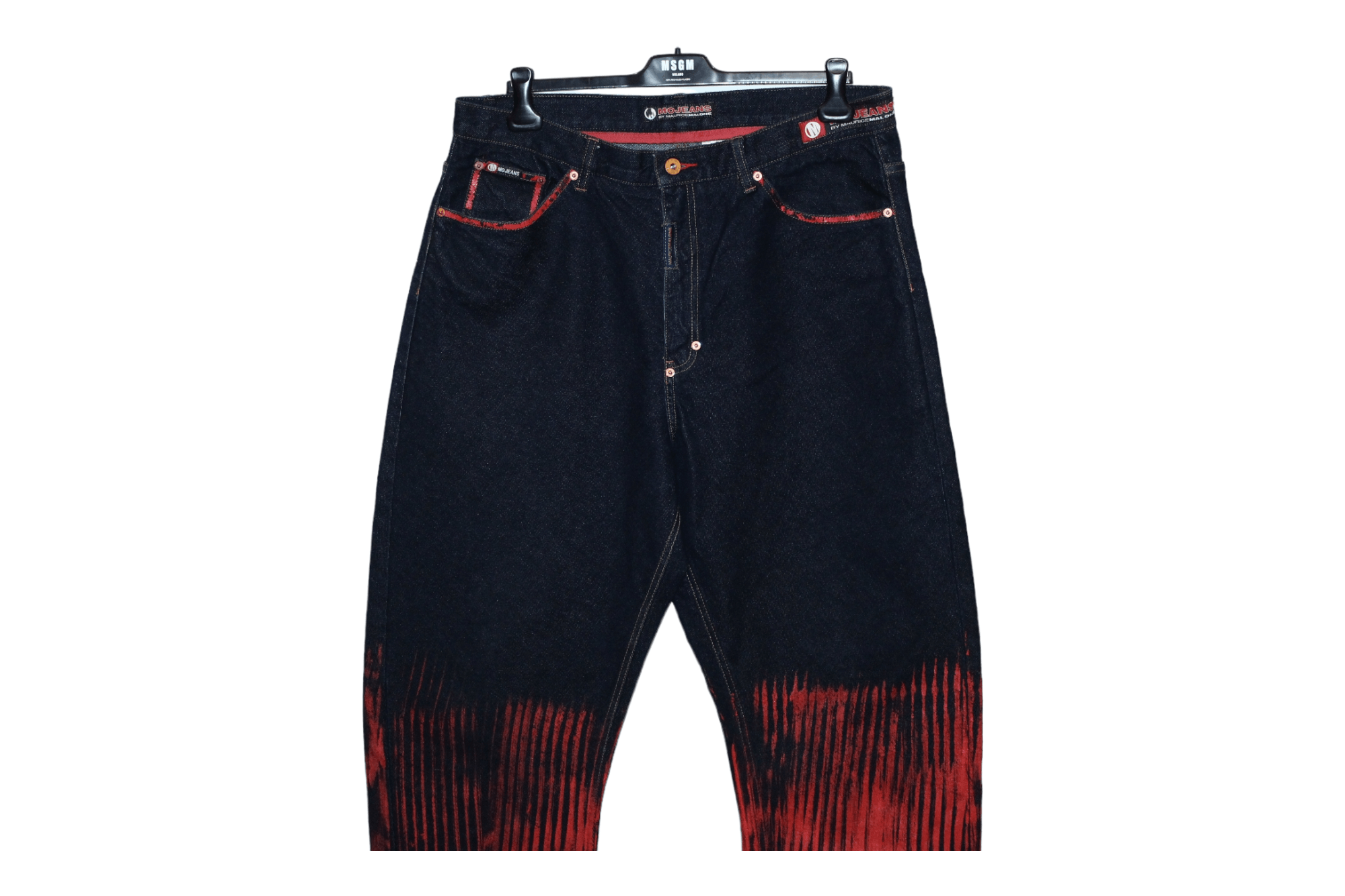 Japanese Brand 💥MO Jeans by Maurice Malone Arc leg OG Bloody art Rap Jeans Size US 36 / EU 52 - 8 Thumbnail
