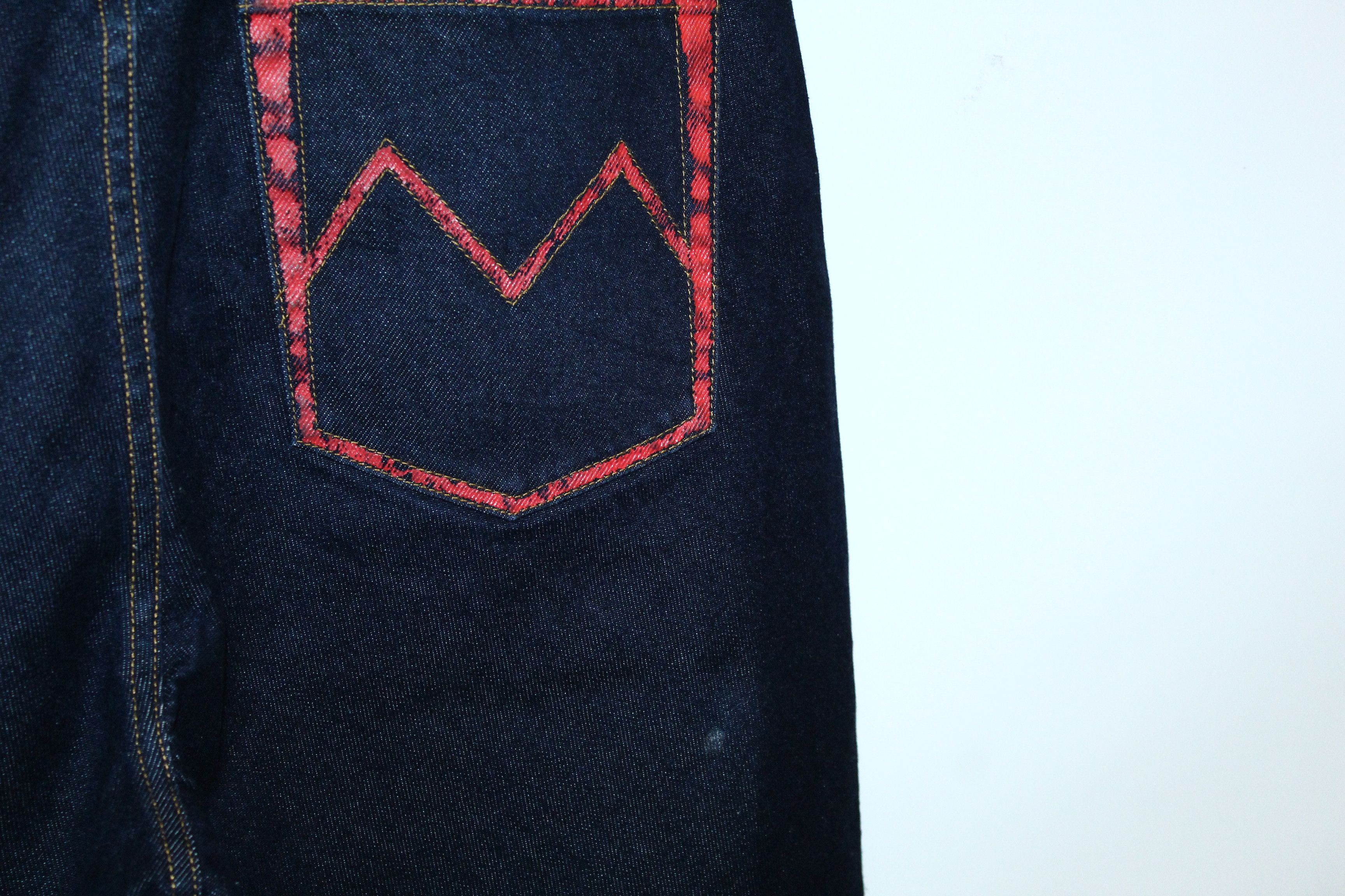 Japanese Brand 💥MO Jeans by Maurice Malone Arc leg OG Bloody art Rap Jeans Size US 36 / EU 52 - 7 Thumbnail