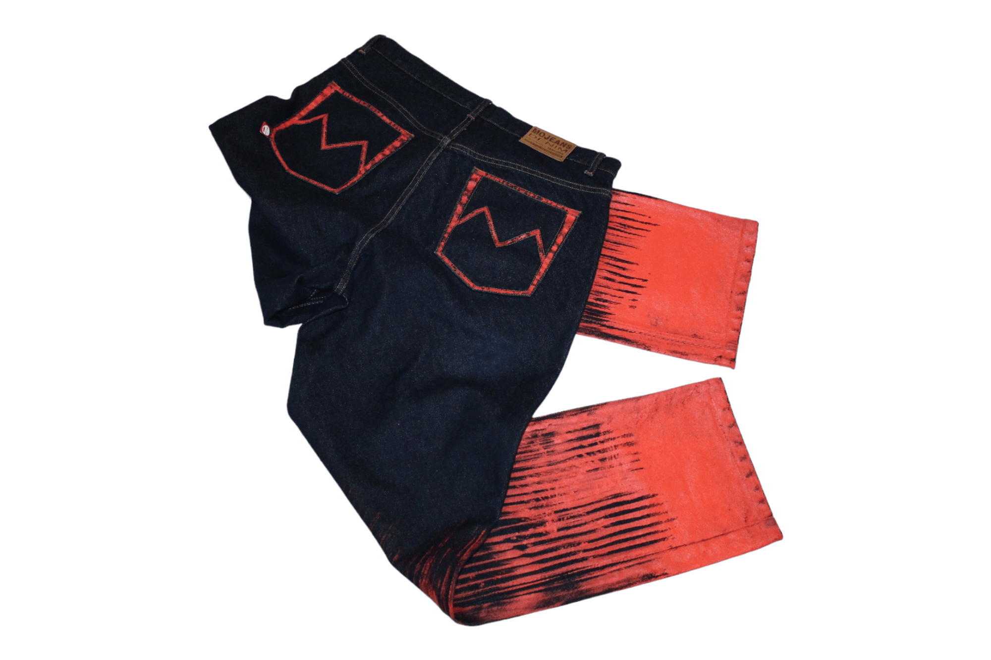 Japanese Brand 💥MO Jeans by Maurice Malone Arc leg OG Bloody art Rap Jeans Size US 36 / EU 52 - 22 Thumbnail