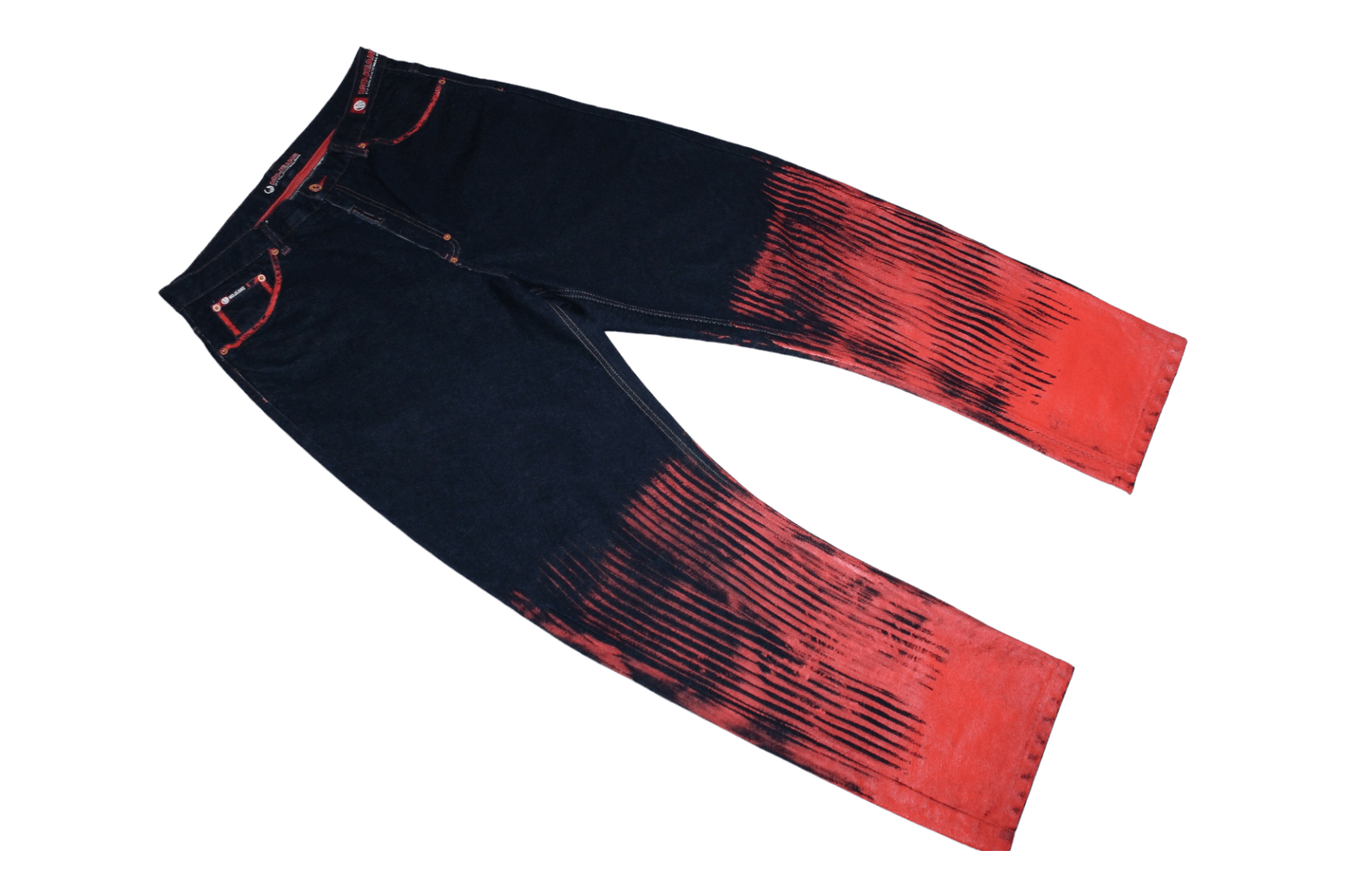 Japanese Brand 💥MO Jeans by Maurice Malone Arc leg OG Bloody art Rap Jeans Size US 36 / EU 52 - 14 Thumbnail