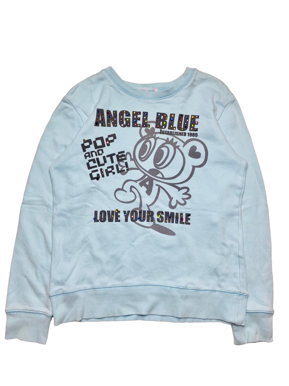 Hysteric Glamour × Japanese Brand 2000s Angel Blue - Printed Mascots Crewneck Size US S / EU 44-46 / 1 - 1 Thumbnail