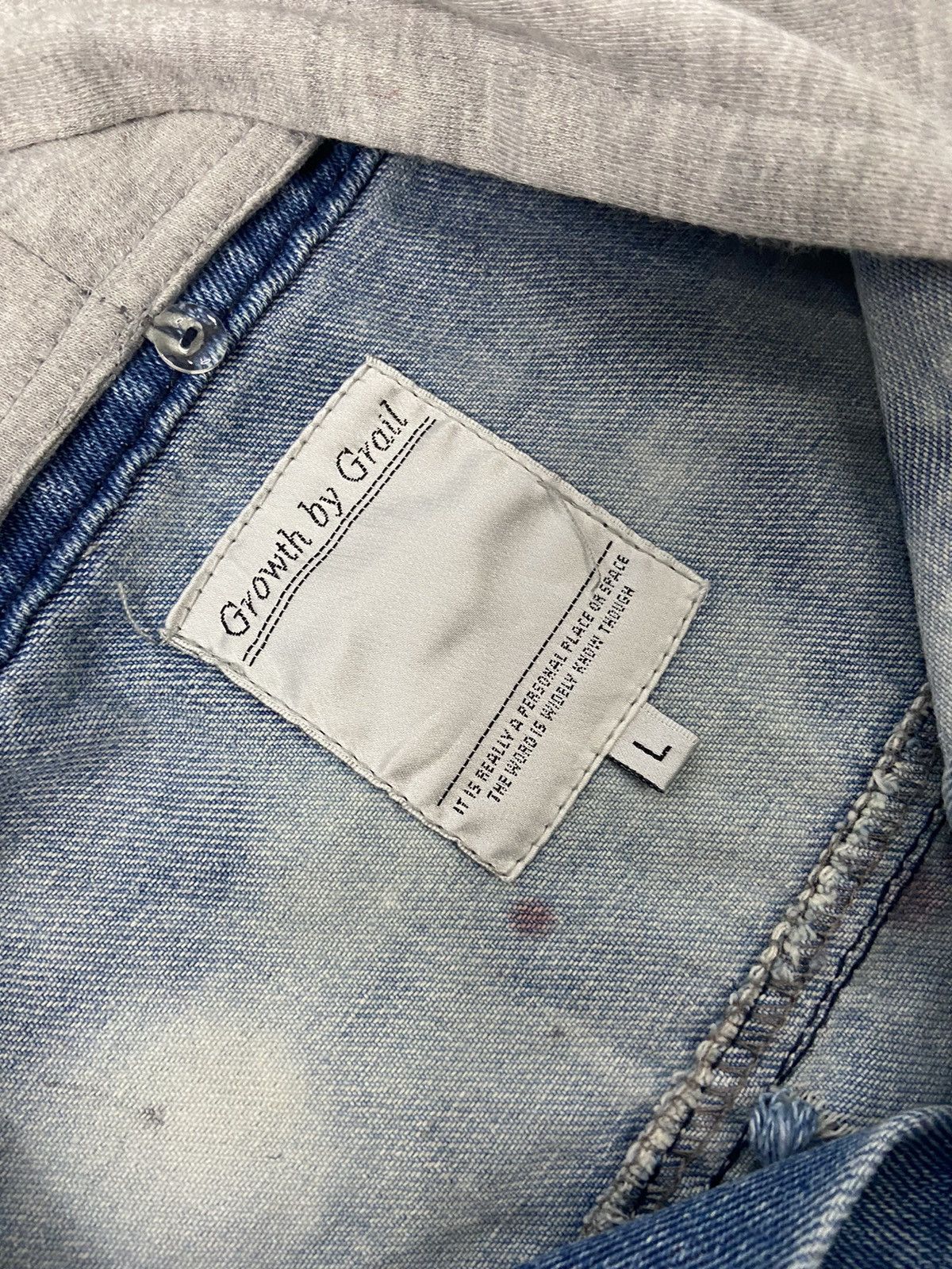 Japanese Brand Growth By Grail Distressed Denim Fashionist Jacket Size L / US 10 / IT 46 - 14 Thumbnail