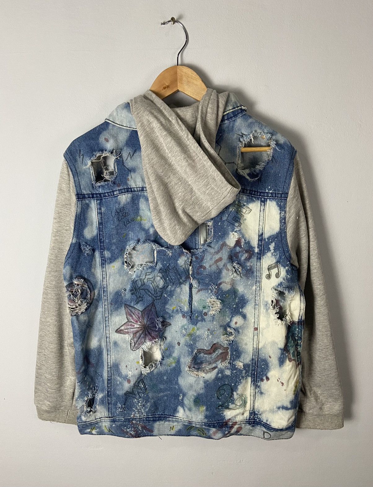 Japanese Brand Growth By Grail Distressed Denim Fashionist Jacket Size L / US 10 / IT 46 - 7 Thumbnail