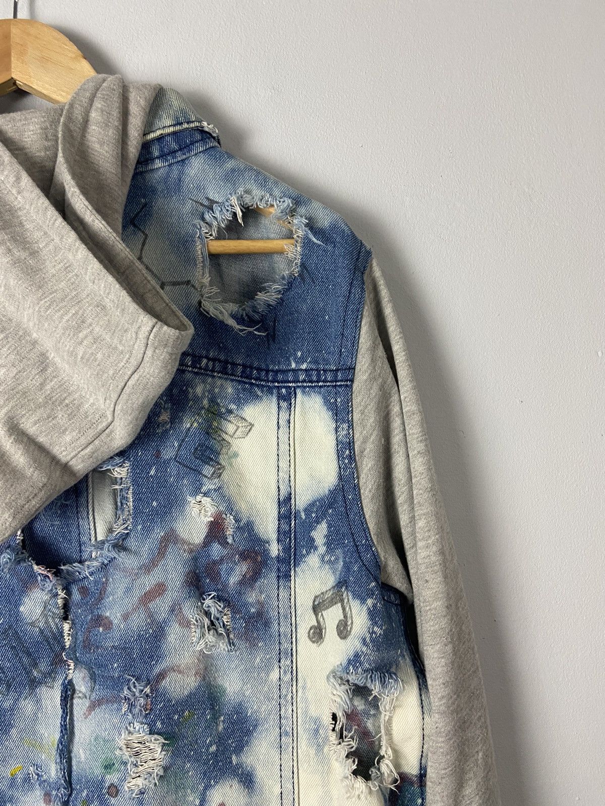 Japanese Brand Growth By Grail Distressed Denim Fashionist Jacket Size L / US 10 / IT 46 - 10 Thumbnail