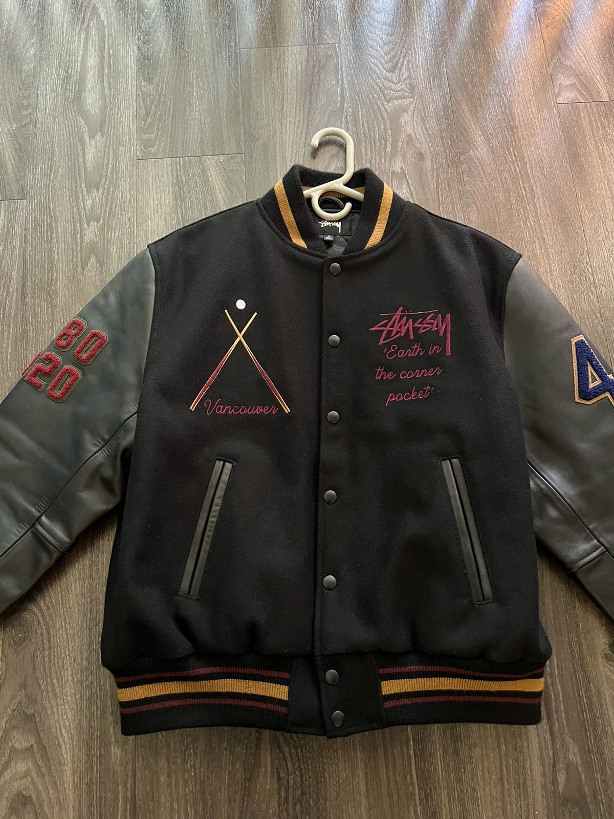 韓国ファッション stussy 40th anniversary varsity jacket 