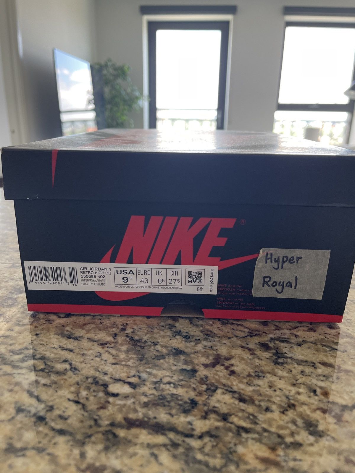 Jordan Brand × Nike Jordan 1 Retro High Hyper Royal Smoke Grey- Gently Used Size US 9.5 / EU 42-43 - 9 Thumbnail
