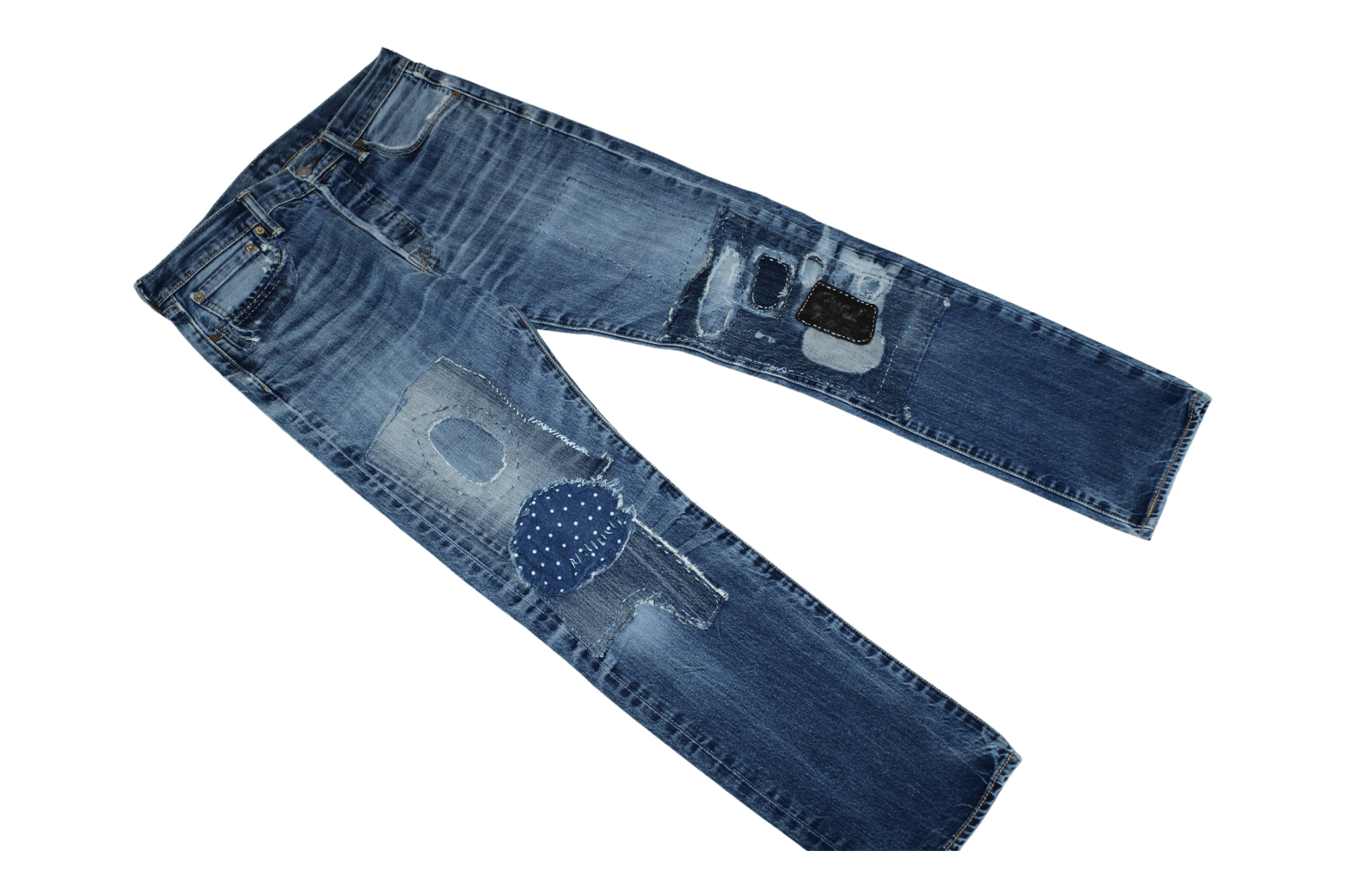 Levi's 💥Levi's 501 Boro Stitch Patchwork Faded Denim Kapital Jeans Size US 32 / EU 48 - 4 Thumbnail