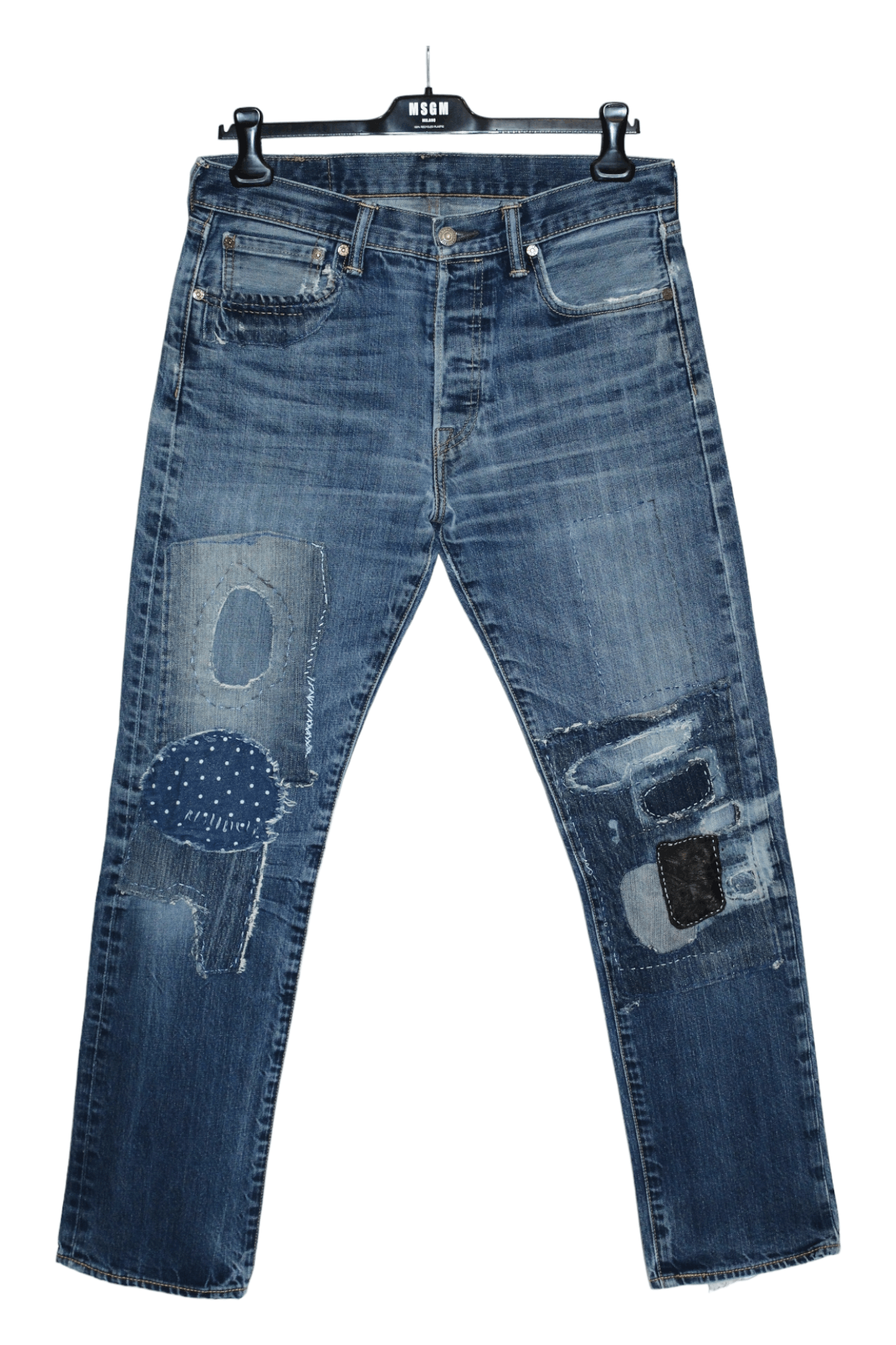 Levi's 💥Levi's 501 Boro Stitch Patchwork Faded Denim Kapital Jeans Size US 32 / EU 48 - 10 Thumbnail
