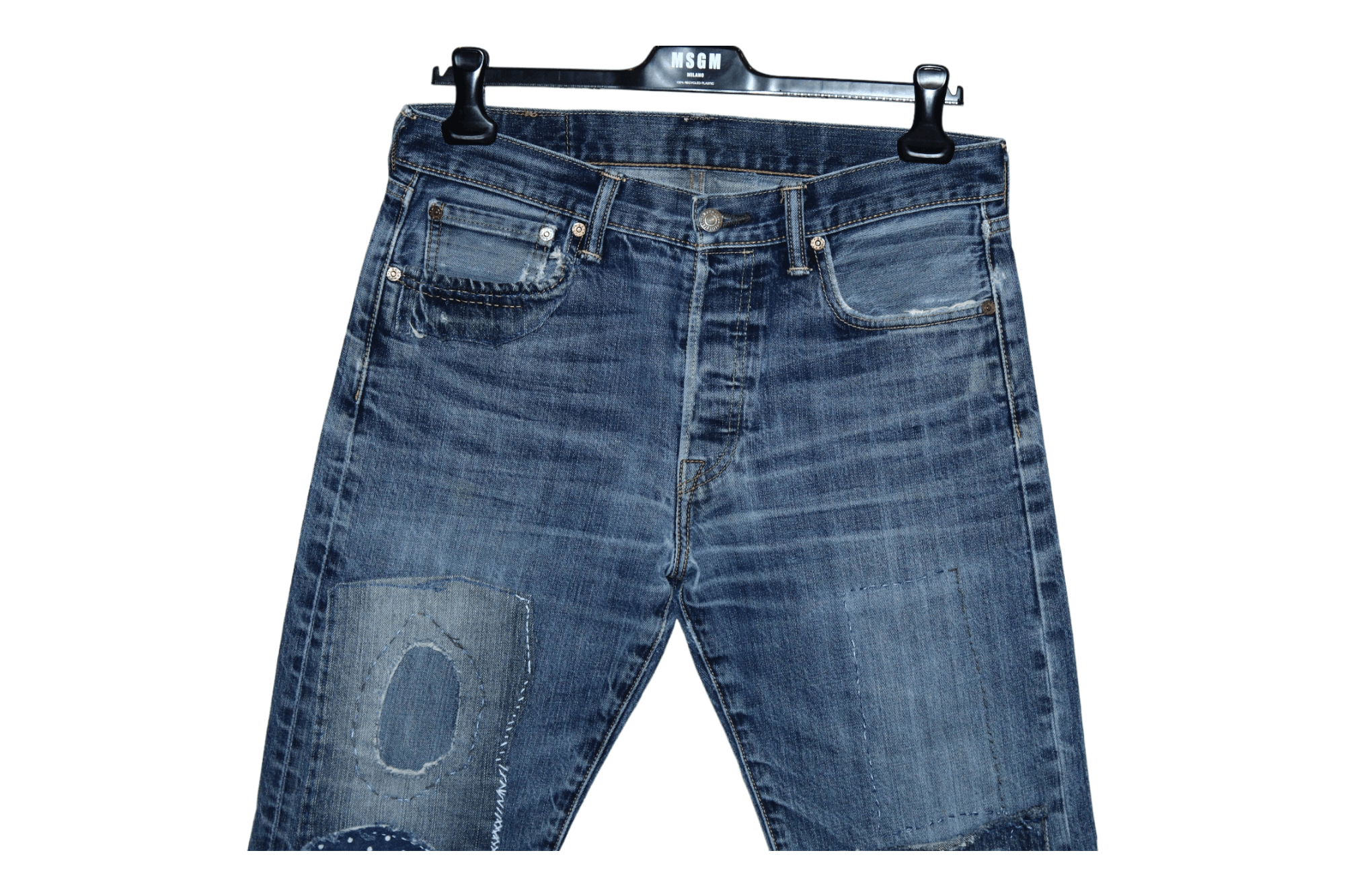 Levi's 💥Levi's 501 Boro Stitch Patchwork Faded Denim Kapital Jeans Size US 32 / EU 48 - 6 Thumbnail
