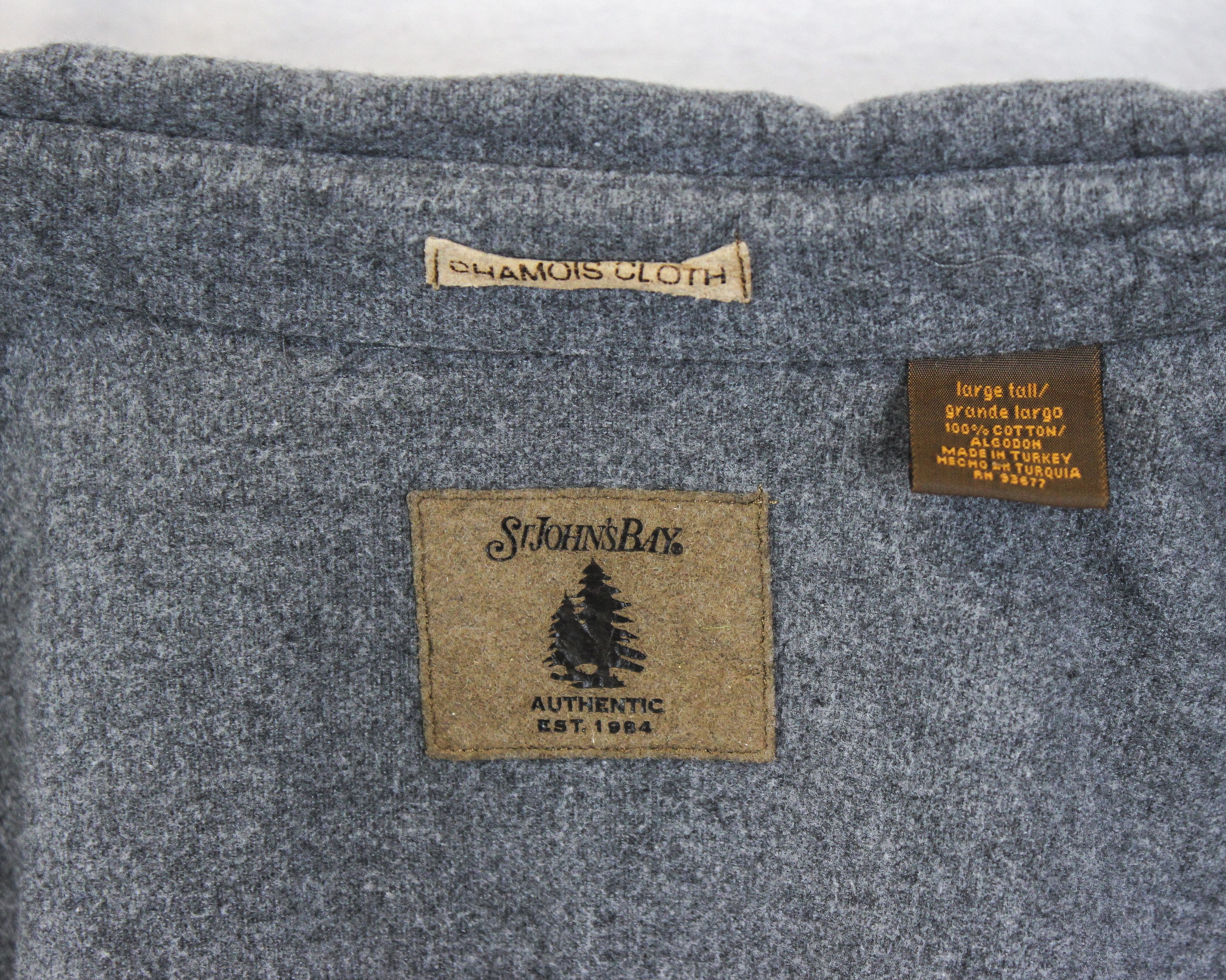 Vintage SR JOHN'S BAY Chamois Cloth Shirt Soft Cotton Button Up Size US L / EU 52-54 / 3 - 4 Thumbnail