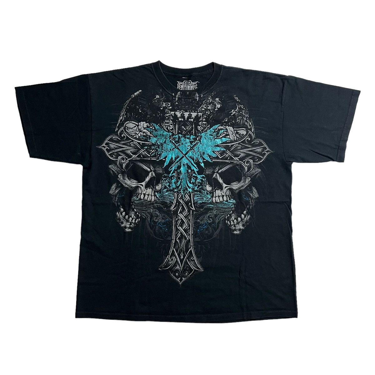 MMA Elite Skull Cross Wing Grunge Cyber Y2K Thermal Style