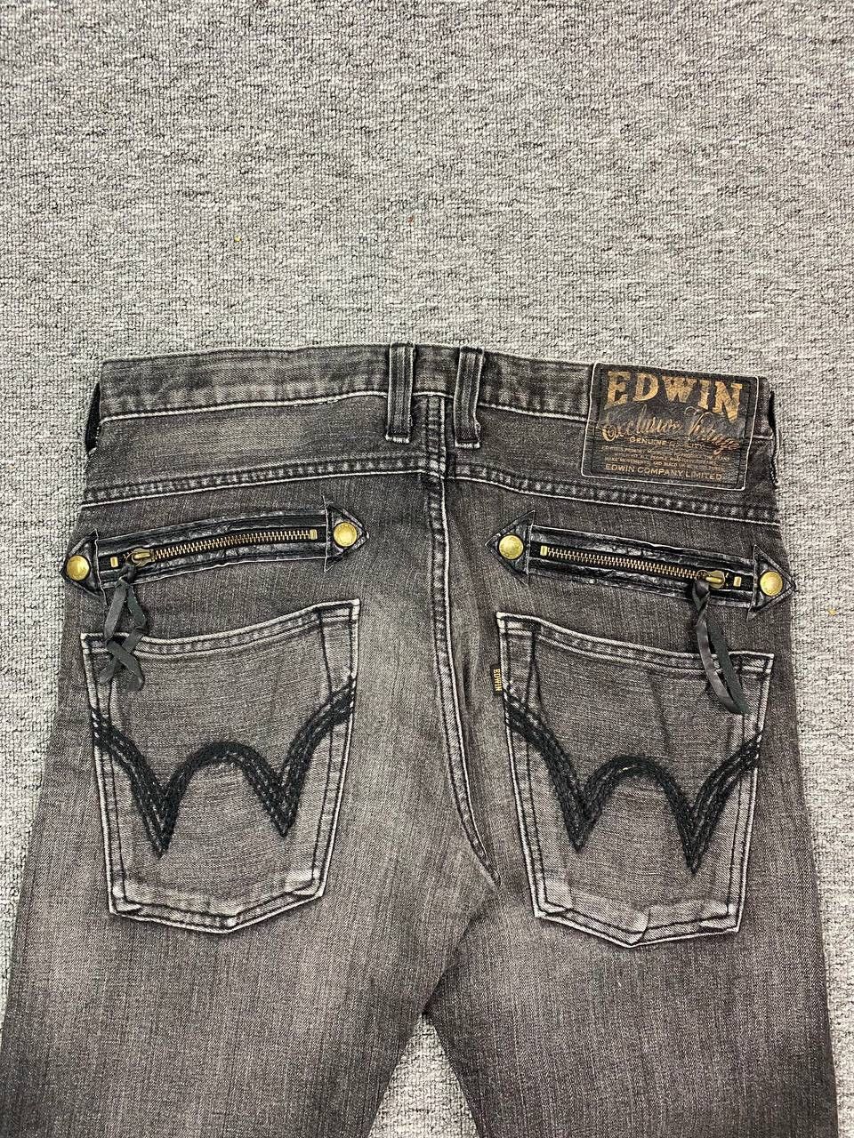Edwin × Vintage Vintage Edwin Faded Wash Black Denim Jeans Size US 32 / EU 48 - 7 Thumbnail