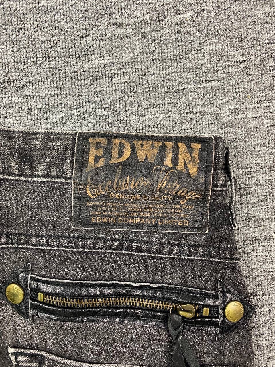 Edwin × Vintage Vintage Edwin Faded Wash Black Denim Jeans Size US 32 / EU 48 - 8 Thumbnail