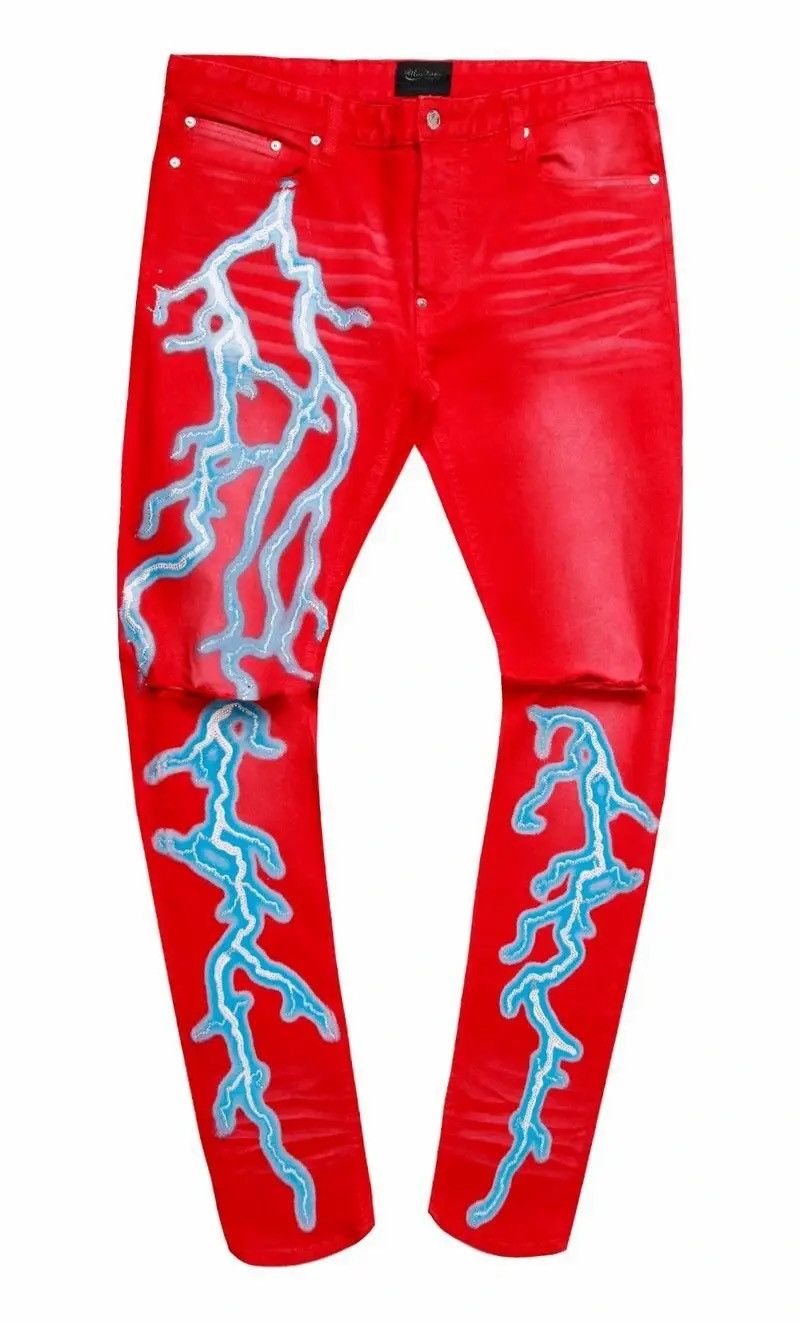 Other × Rockstar Games Mackeen Red Lightning Denim Size US 28 / EU 44 - 3 Thumbnail