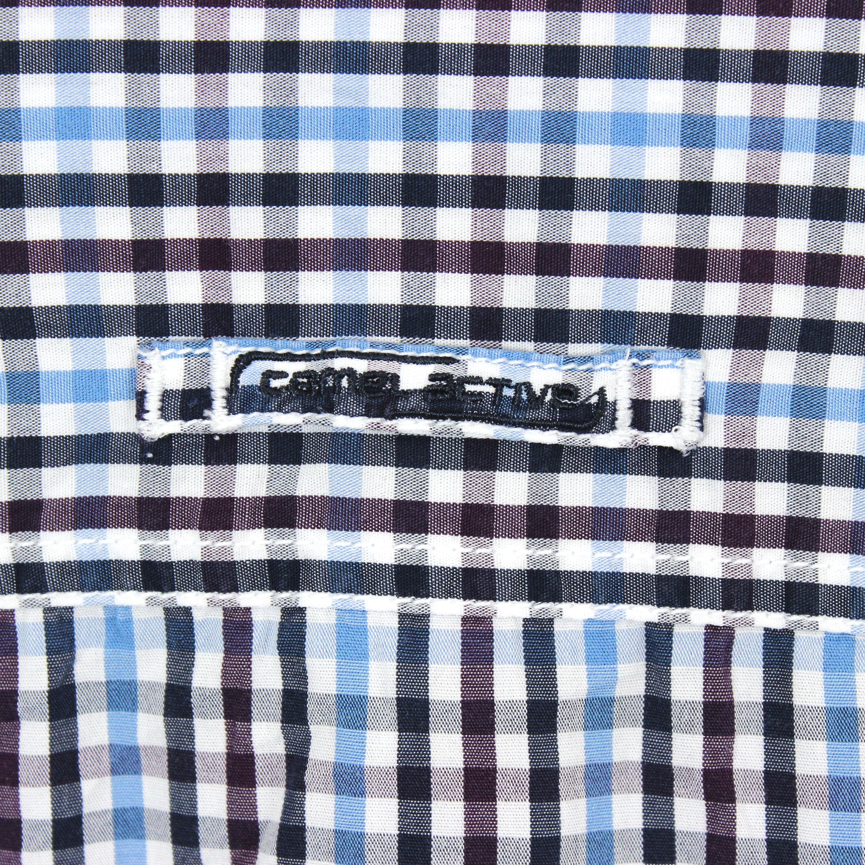 camel active Button Up Shirt Check Plaid Tartan Long Sleeve Double Cuff Size US L / EU 52-54 / 3 - 5 Thumbnail
