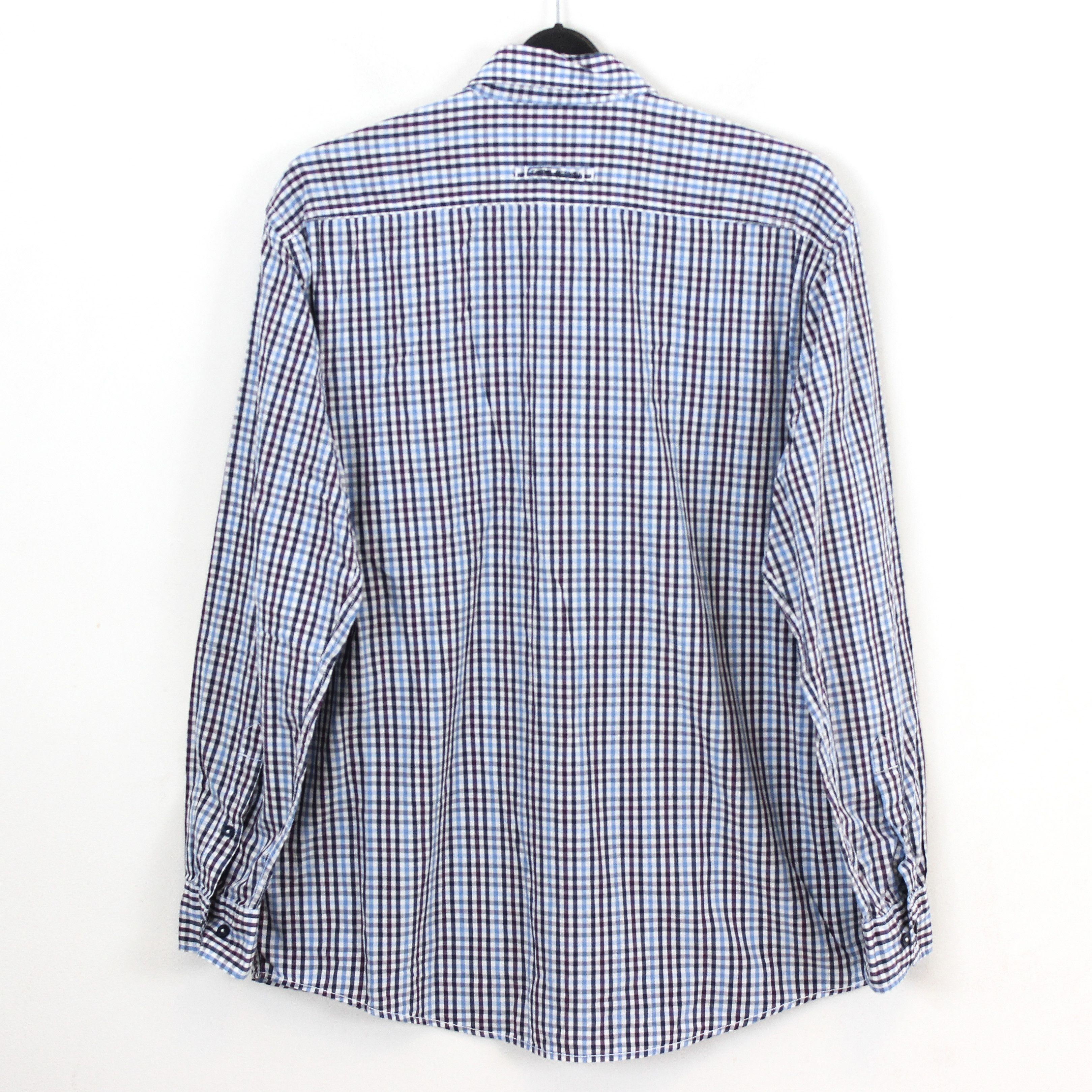 camel active Button Up Shirt Check Plaid Tartan Long Sleeve Double Cuff Size US L / EU 52-54 / 3 - 2 Thumbnail