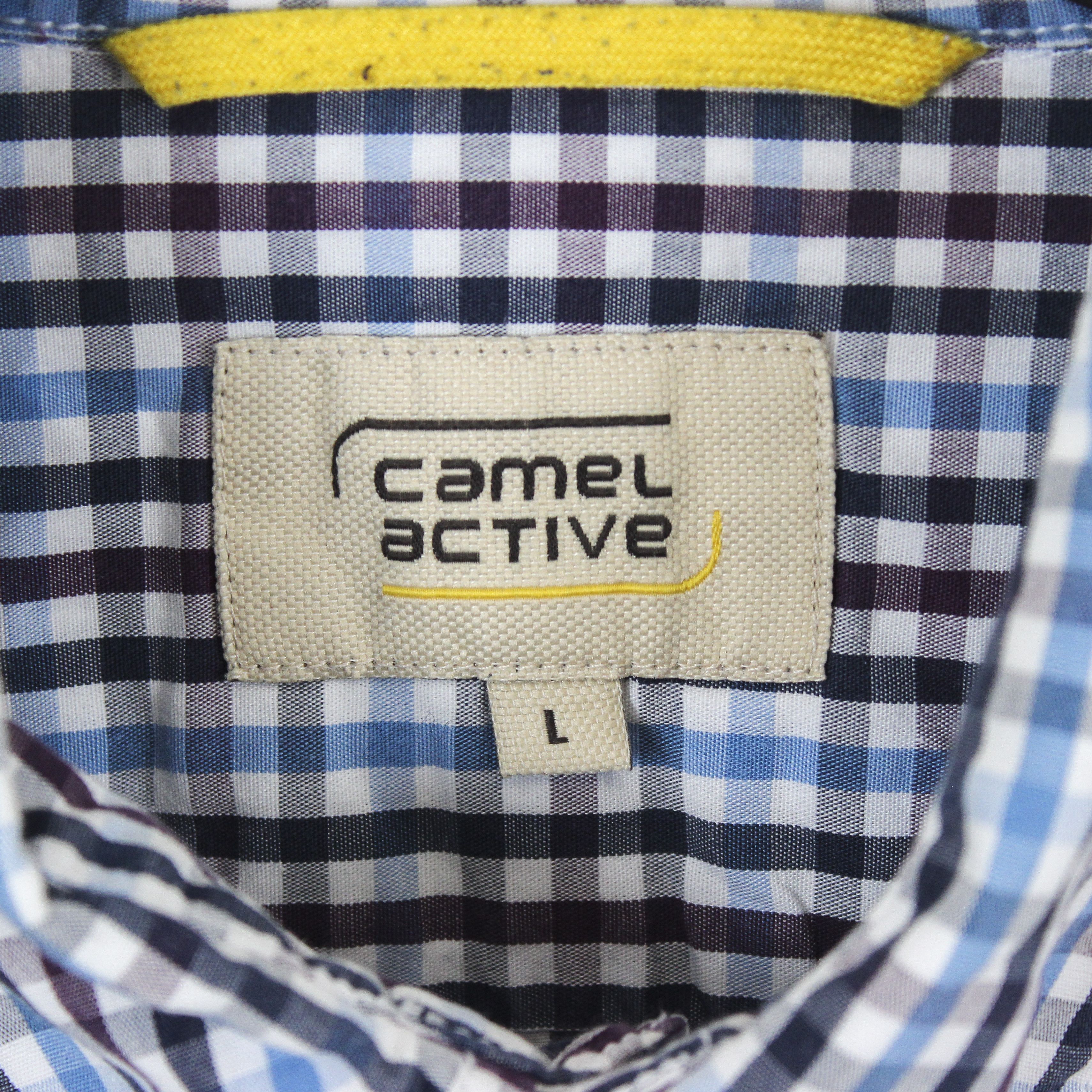camel active Button Up Shirt Check Plaid Tartan Long Sleeve Double Cuff Size US L / EU 52-54 / 3 - 6 Thumbnail