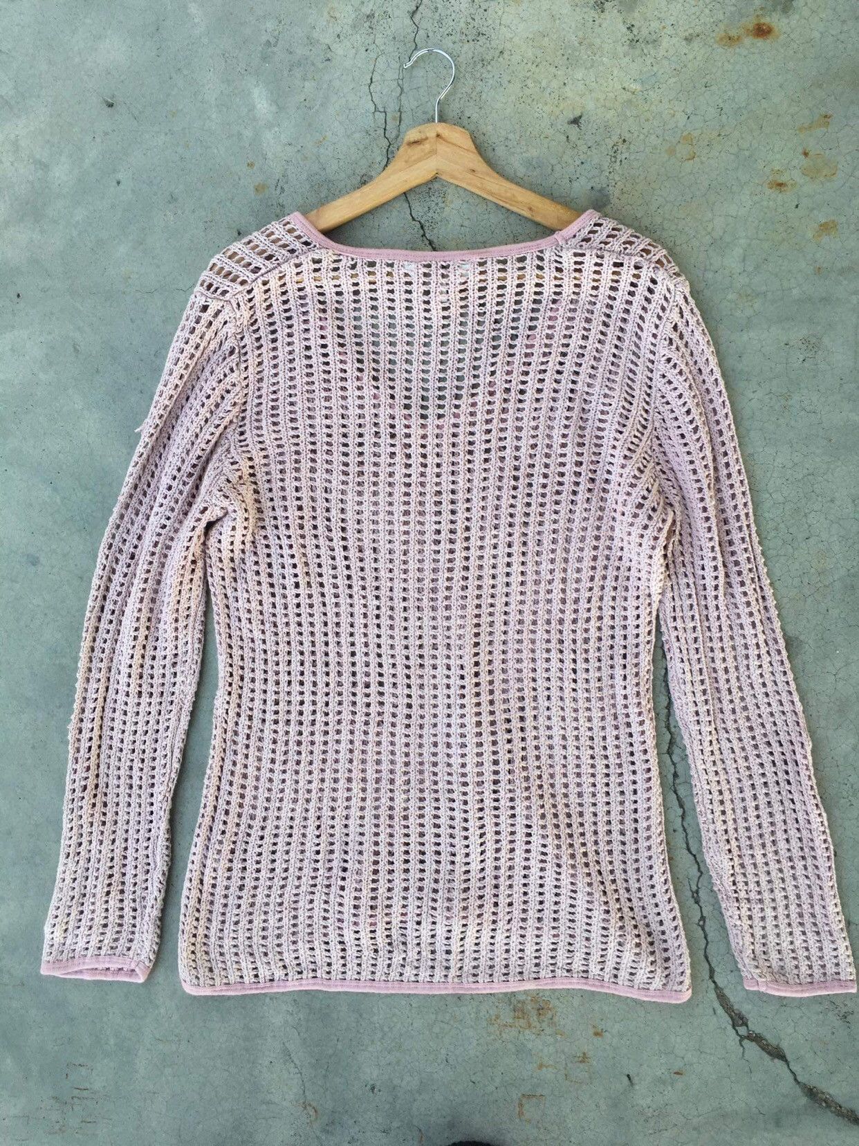 Homespun Knitwear 🔴Mesh Net CAPTURE Pullover/Memeri Knitting Design Size US M / EU 48-50 / 2 - 12 Thumbnail