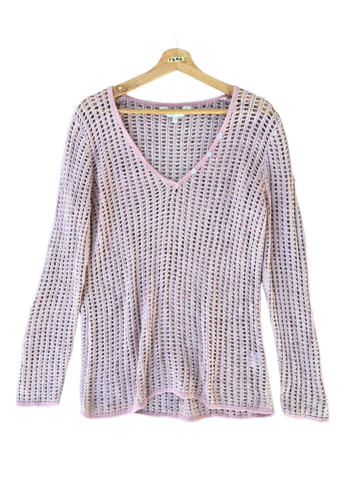 Homespun Knitwear 🔴Mesh Net CAPTURE Pullover/Memeri Knitting Design Size US M / EU 48-50 / 2 - 4 Thumbnail