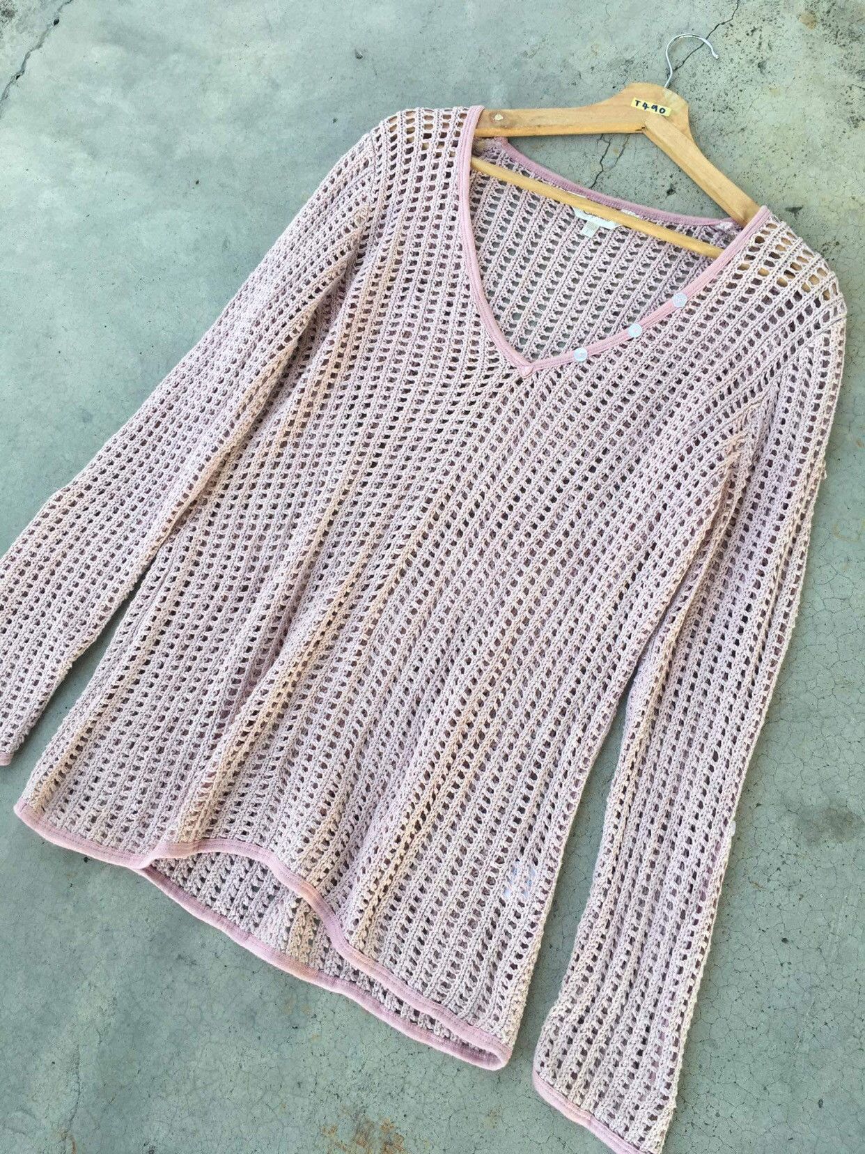 Homespun Knitwear 🔴Mesh Net CAPTURE Pullover/Memeri Knitting Design Size US M / EU 48-50 / 2 - 5 Thumbnail