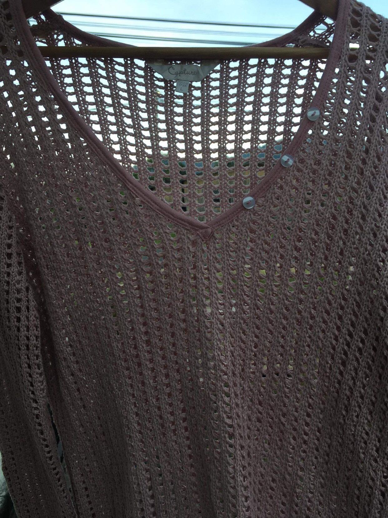 Homespun Knitwear 🔴Mesh Net CAPTURE Pullover/Memeri Knitting Design Size US M / EU 48-50 / 2 - 14 Thumbnail