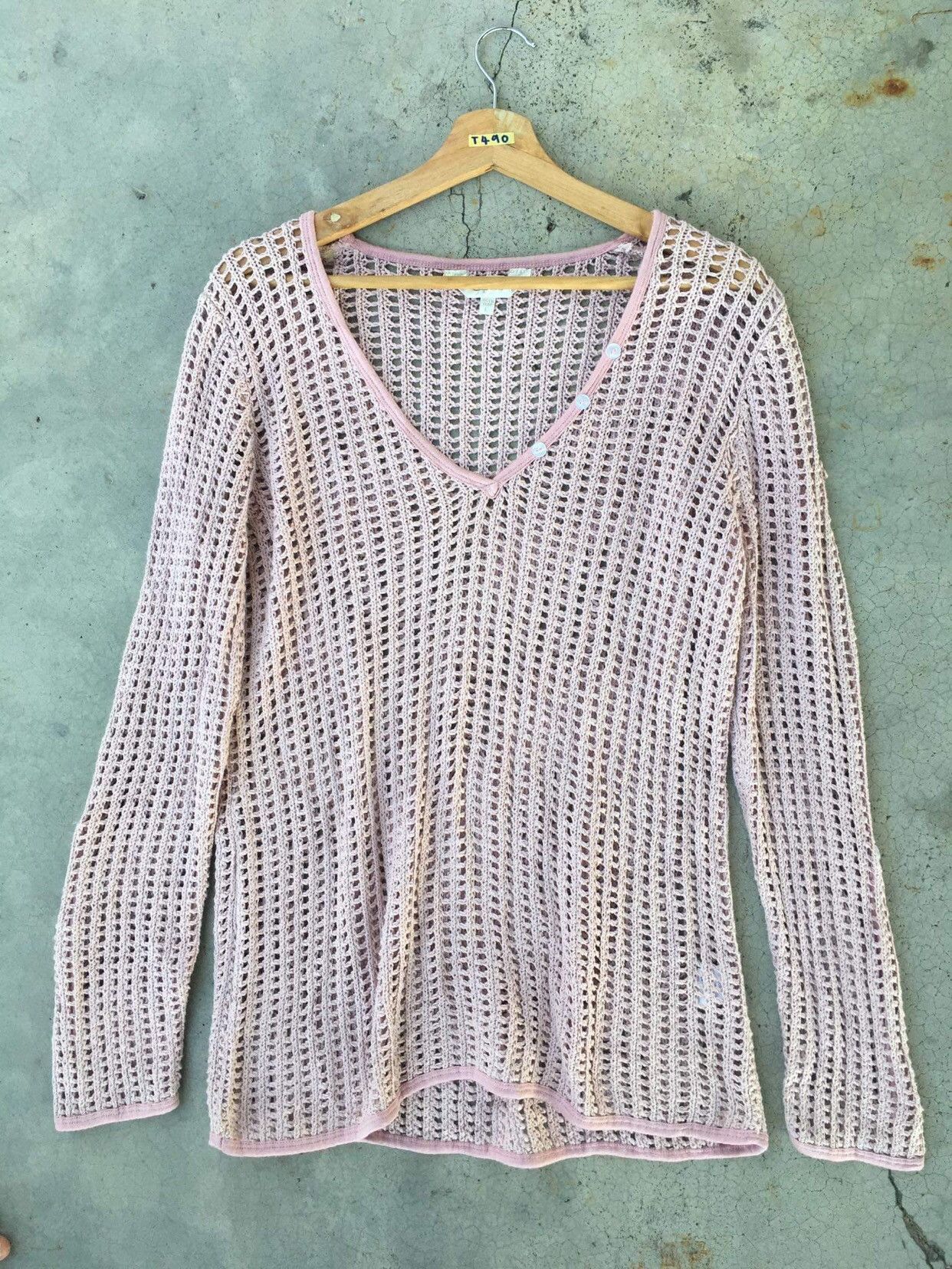 Homespun Knitwear 🔴Mesh Net CAPTURE Pullover/Memeri Knitting Design Size US M / EU 48-50 / 2 - 1 Thumbnail