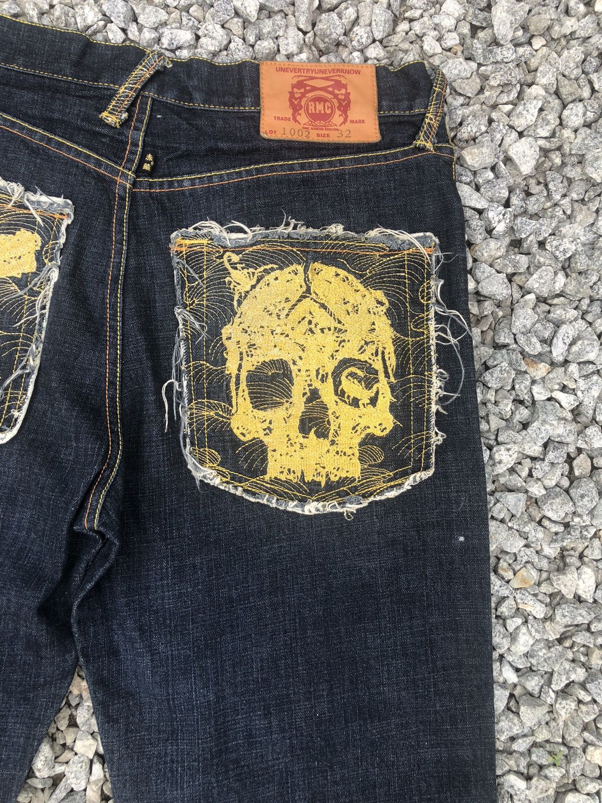 RMC Jeans Red Monkey Company Embroidered Jeans Selvedge Denim Size US 33 - 13 Thumbnail