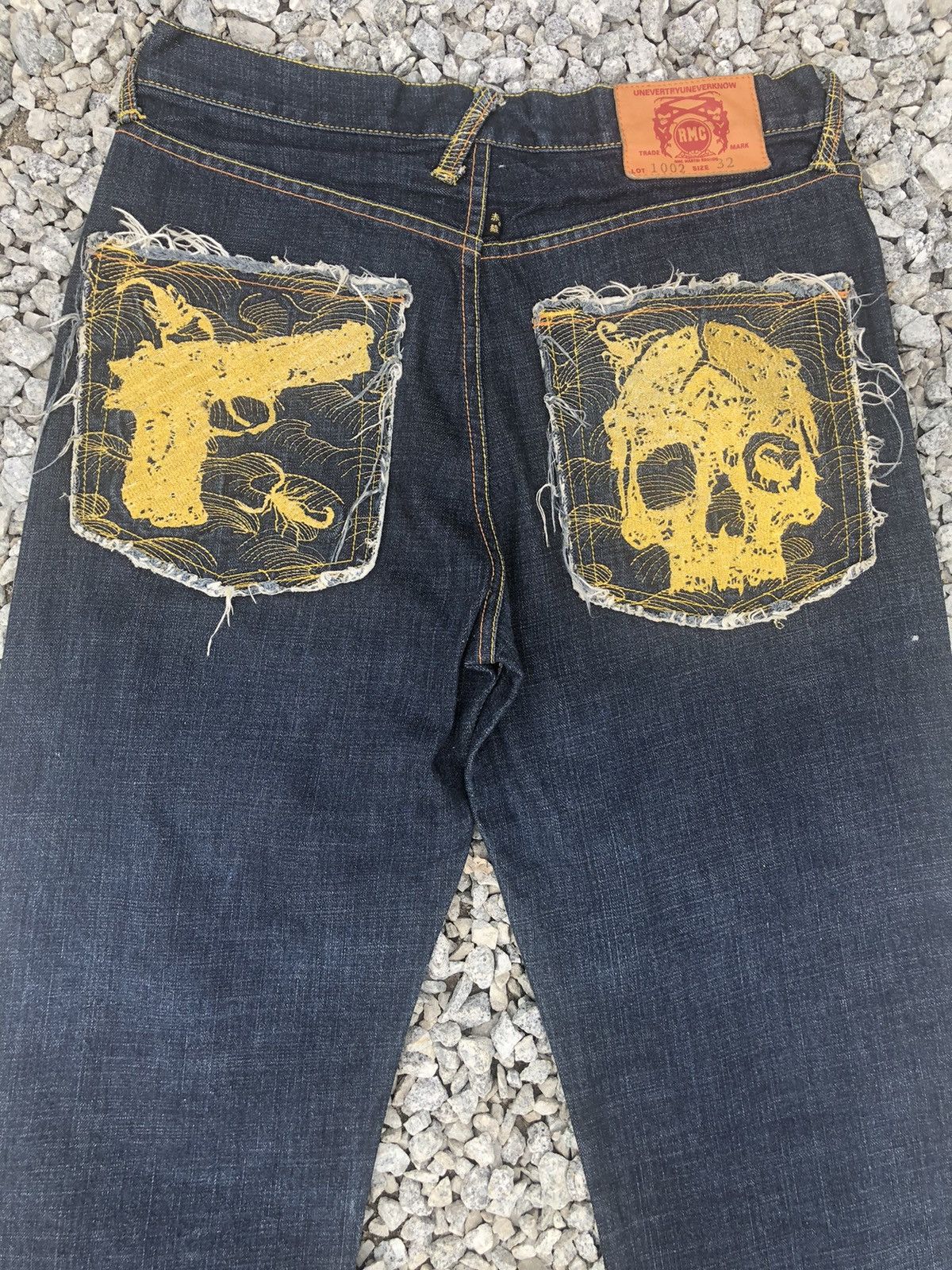 RMC Jeans Red Monkey Company Embroidered Jeans Selvedge Denim Size US 33 - 14 Thumbnail