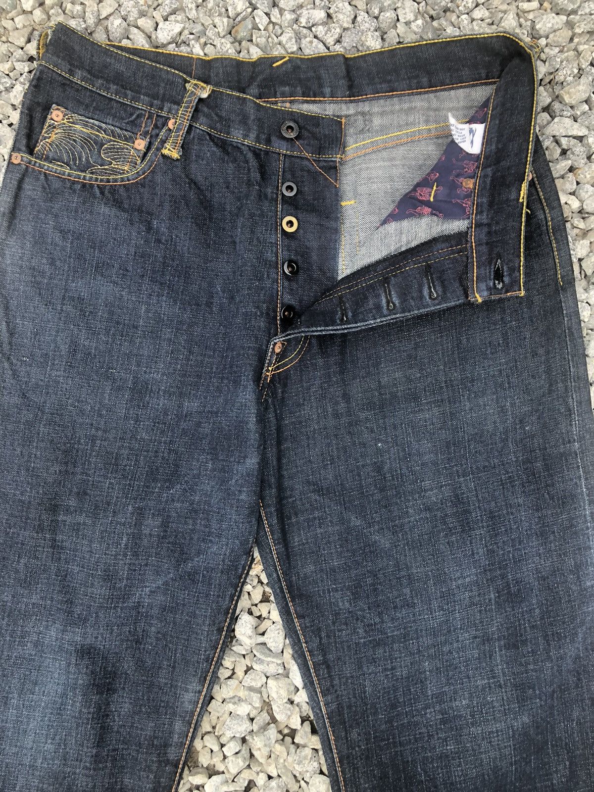 RMC Jeans Red Monkey Company Embroidered Jeans Selvedge Denim Size US 33 - 9 Thumbnail