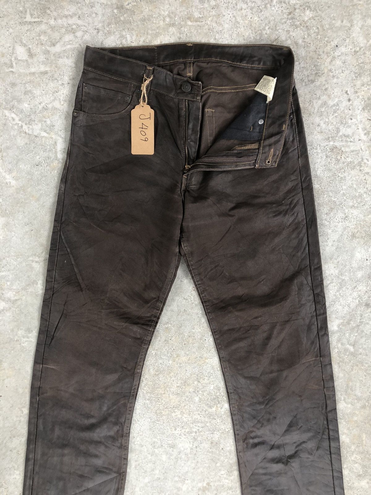 If Six Was Nine Vintage Levi’s Waxed Coated Jeans Distressed Jeans Size US 30 / EU 46 - 3 Thumbnail
