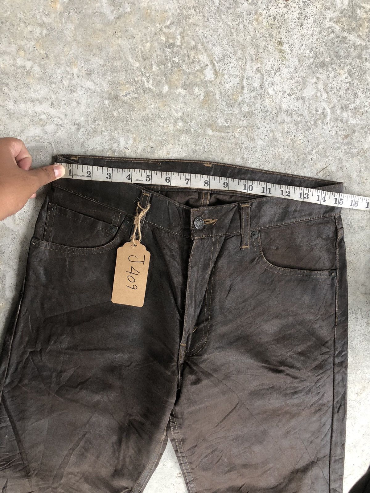 If Six Was Nine Vintage Levi’s Waxed Coated Jeans Distressed Jeans Size US 30 / EU 46 - 17 Thumbnail