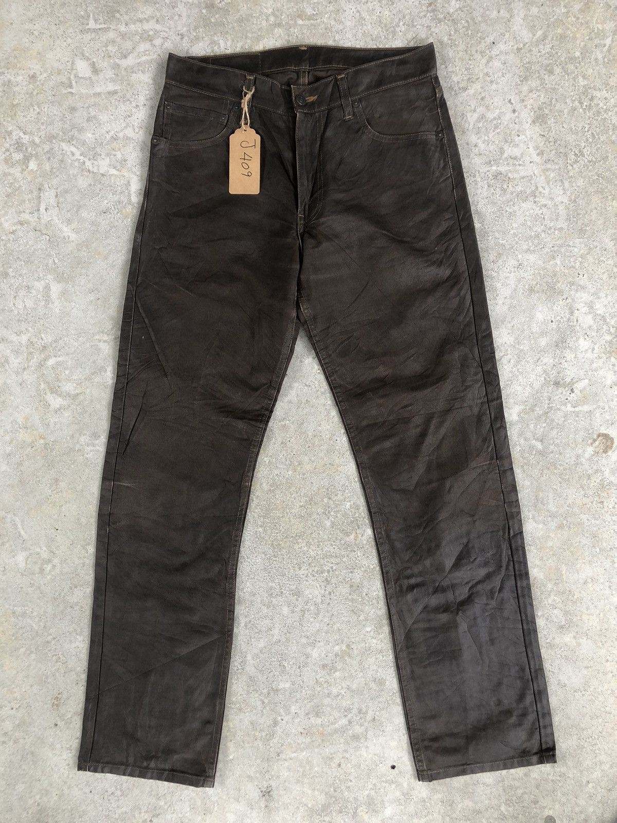 If Six Was Nine Vintage Levi’s Waxed Coated Jeans Distressed Jeans Size US 30 / EU 46 - 1 Thumbnail