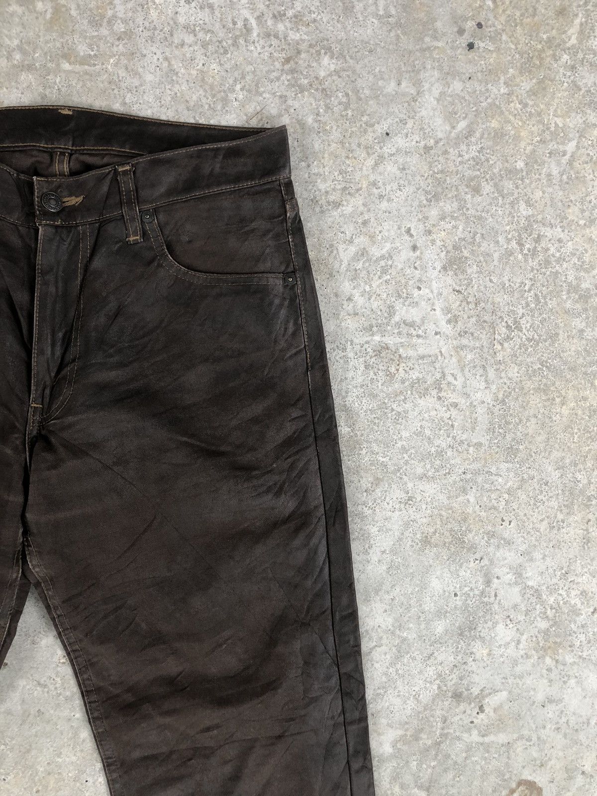 If Six Was Nine Vintage Levi’s Waxed Coated Jeans Distressed Jeans Size US 30 / EU 46 - 5 Thumbnail