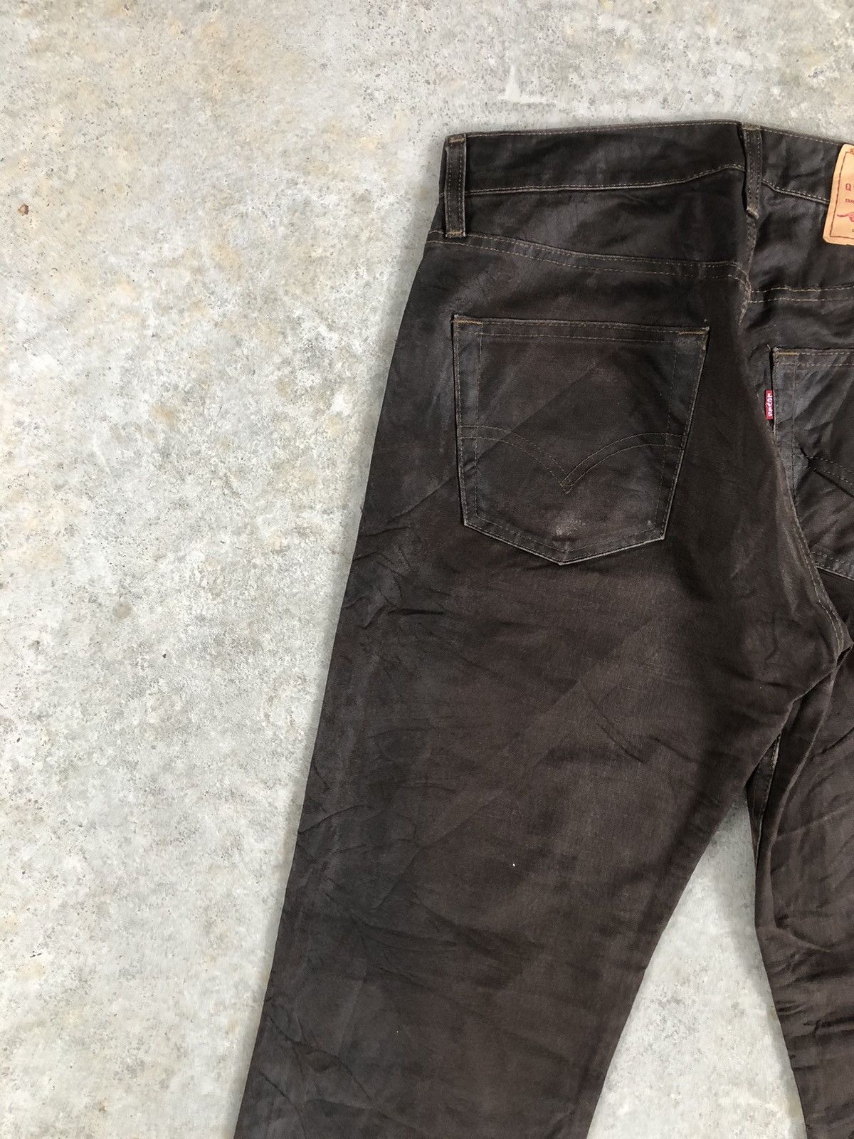 If Six Was Nine Vintage Levi’s Waxed Coated Jeans Distressed Jeans Size US 30 / EU 46 - 9 Thumbnail