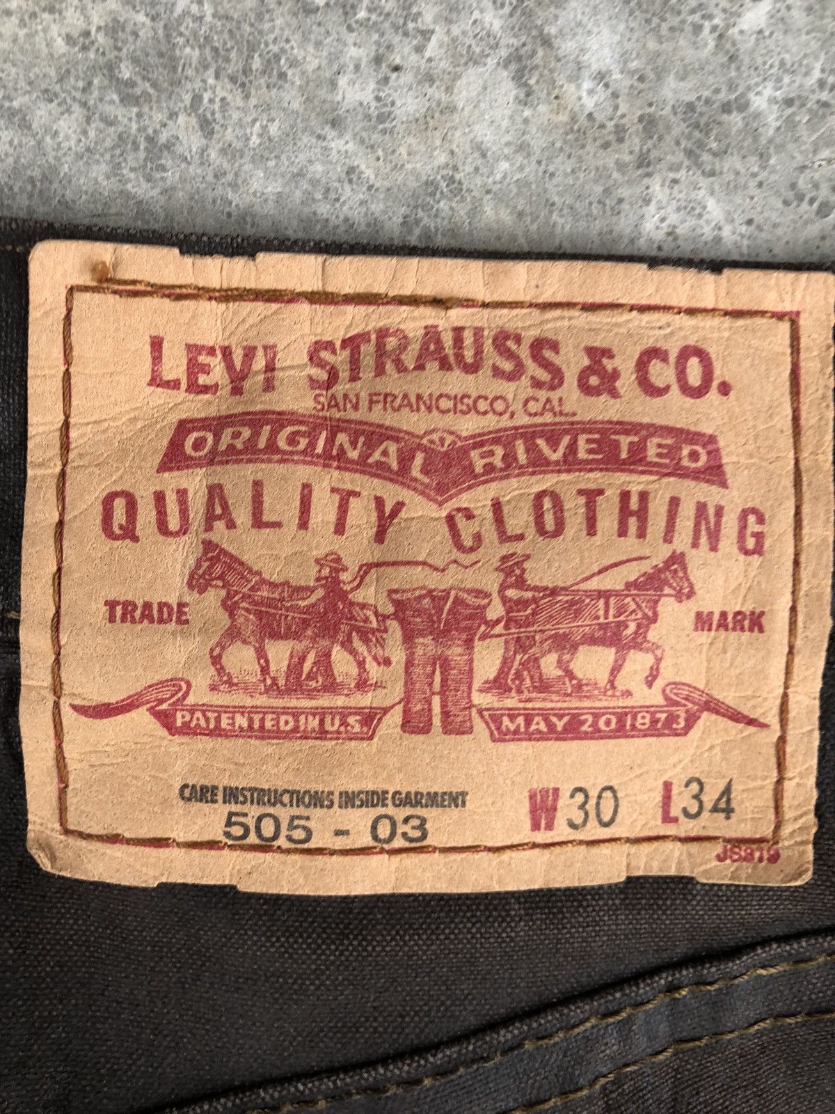 If Six Was Nine Vintage Levi’s Waxed Coated Jeans Distressed Jeans Size US 30 / EU 46 - 16 Thumbnail