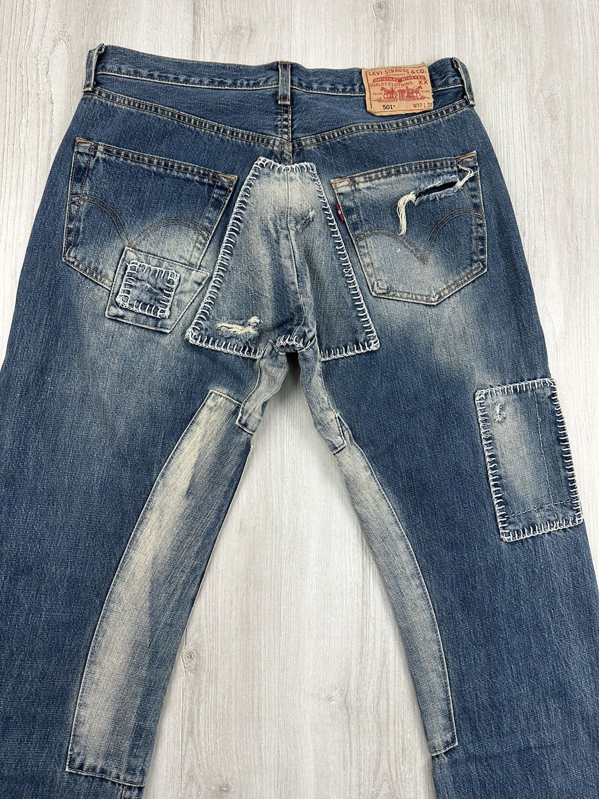 Levi's Vintage Clothing Levis 501 Patch Work Denim Jeans Size 32 Americana Size US 32 / EU 48 - 6 Thumbnail