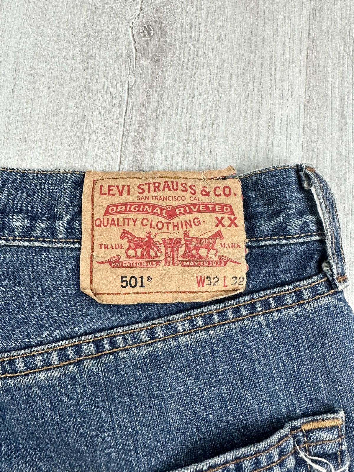 Levi's Vintage Clothing Levis 501 Patch Work Denim Jeans Size 32 Americana Size US 32 / EU 48 - 9 Thumbnail
