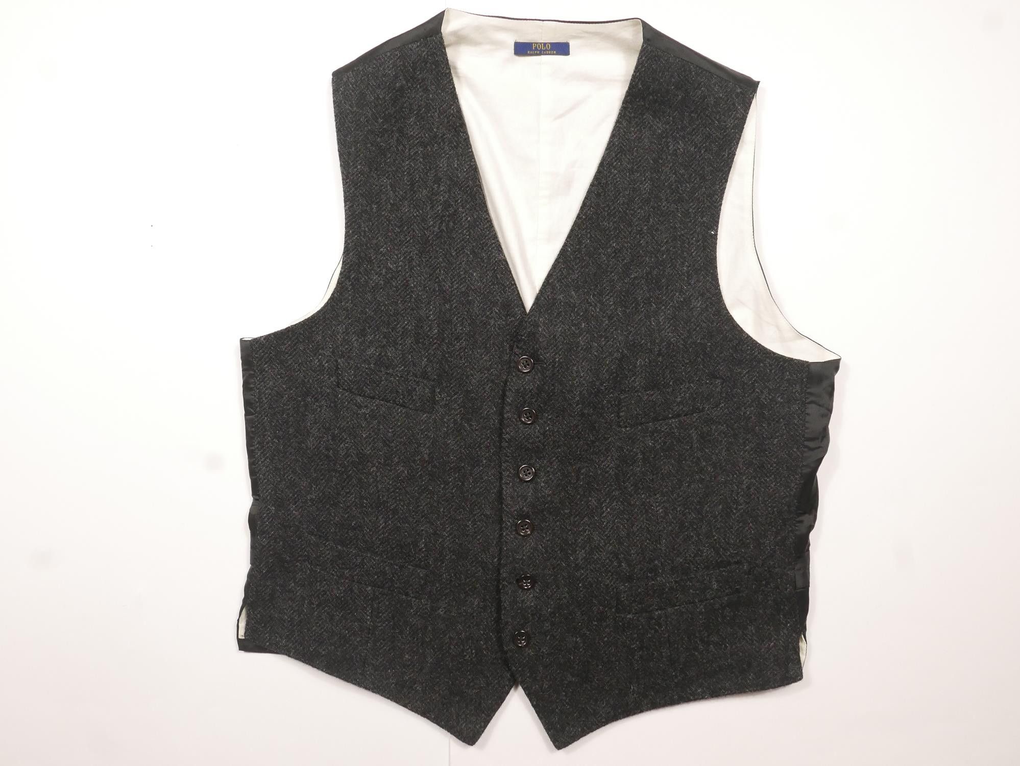 Polo Ralph Lauren Waistocoat Vest Mens Herringbone Wool 42R
