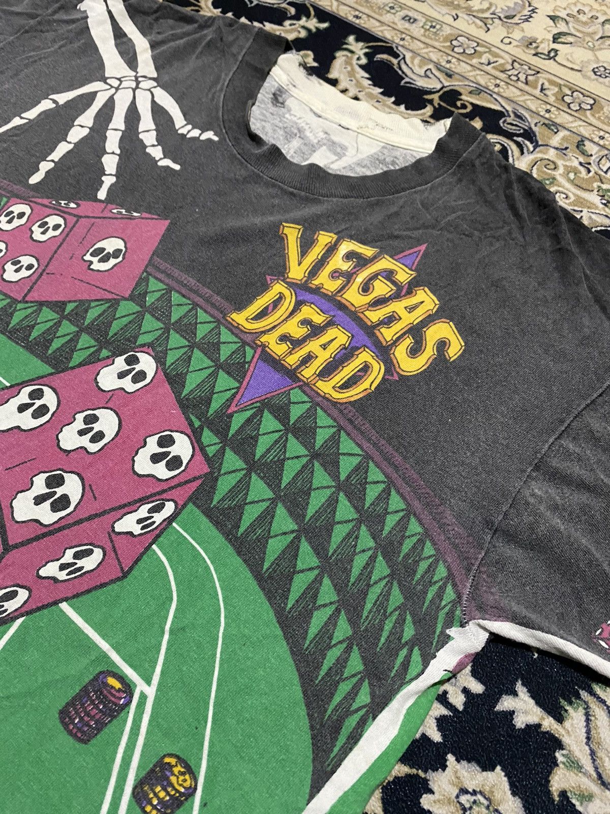 Grateful Dead × Vintage RARE! 92’ Grateful Dead Ovp Tshirt Dice Skull Playing Casino Size US L / EU 52-54 / 3 - 4 Thumbnail