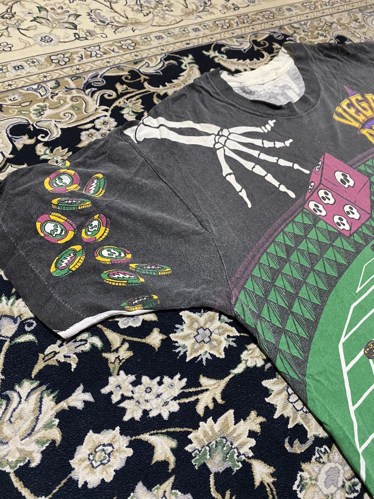 Grateful Dead × Vintage RARE! 92’ Grateful Dead Ovp Tshirt Dice Skull Playing Casino Size US L / EU 52-54 / 3 - 5 Thumbnail