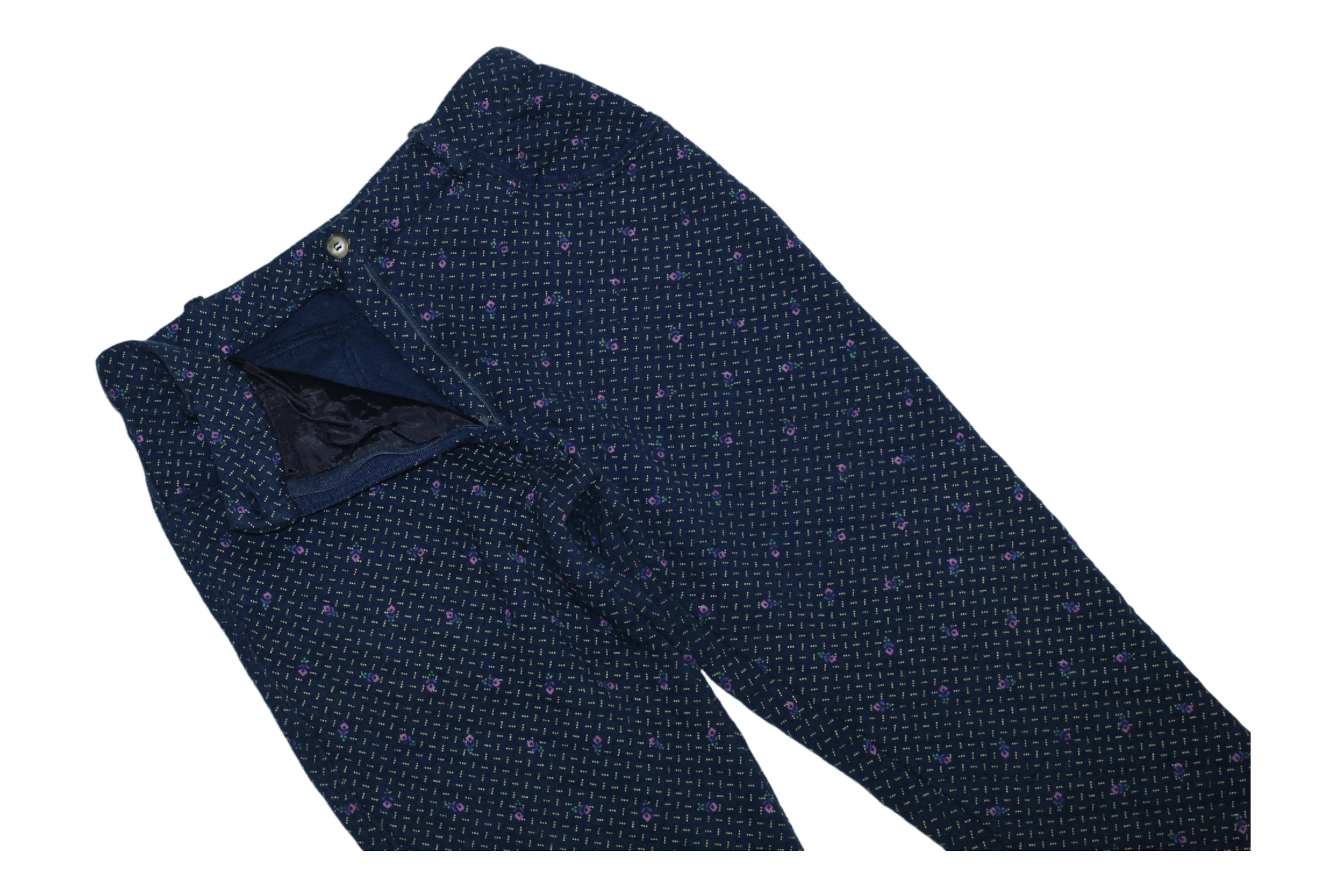 Vintage Johnny Lambs Cotton Blend Jaquard Tricot tapered Pants Size 28" / US 6 / IT 42 - 7 Thumbnail