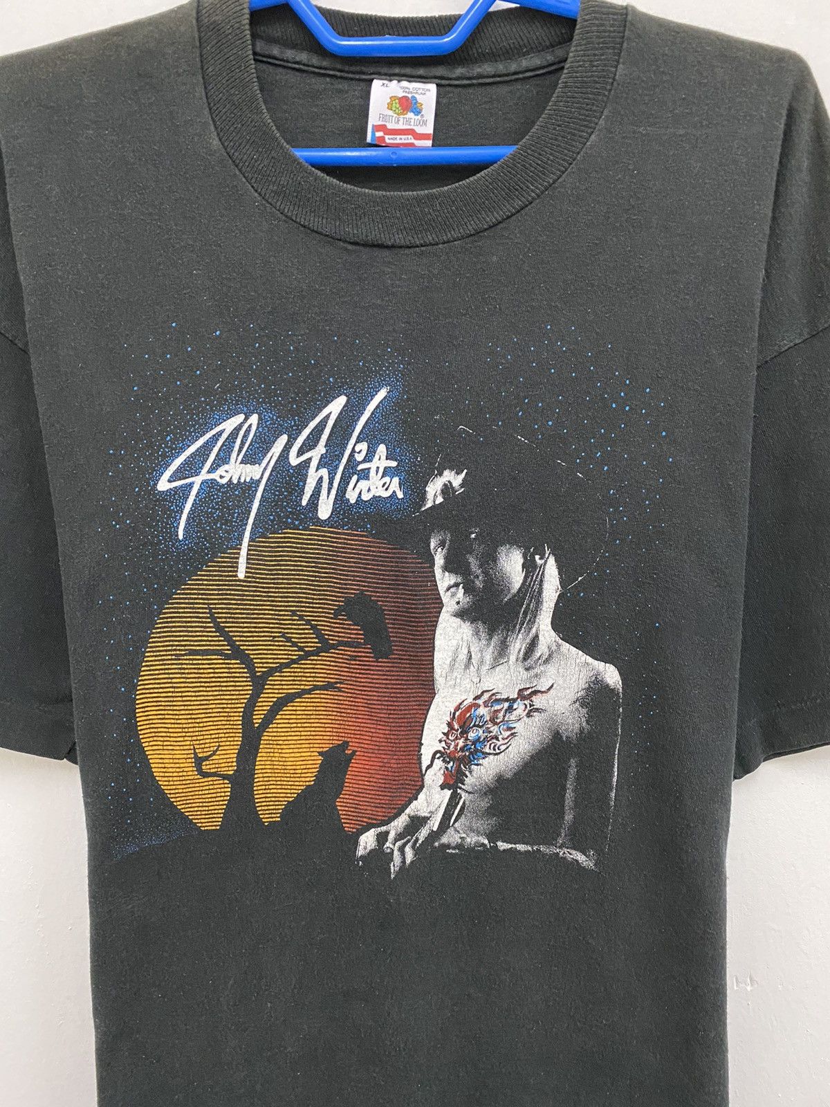 Band Tees Vintage 90's Johnny Winter 25 Years On The Road T-Shirt Size US XL / EU 56 / 4 - 2 Thumbnail