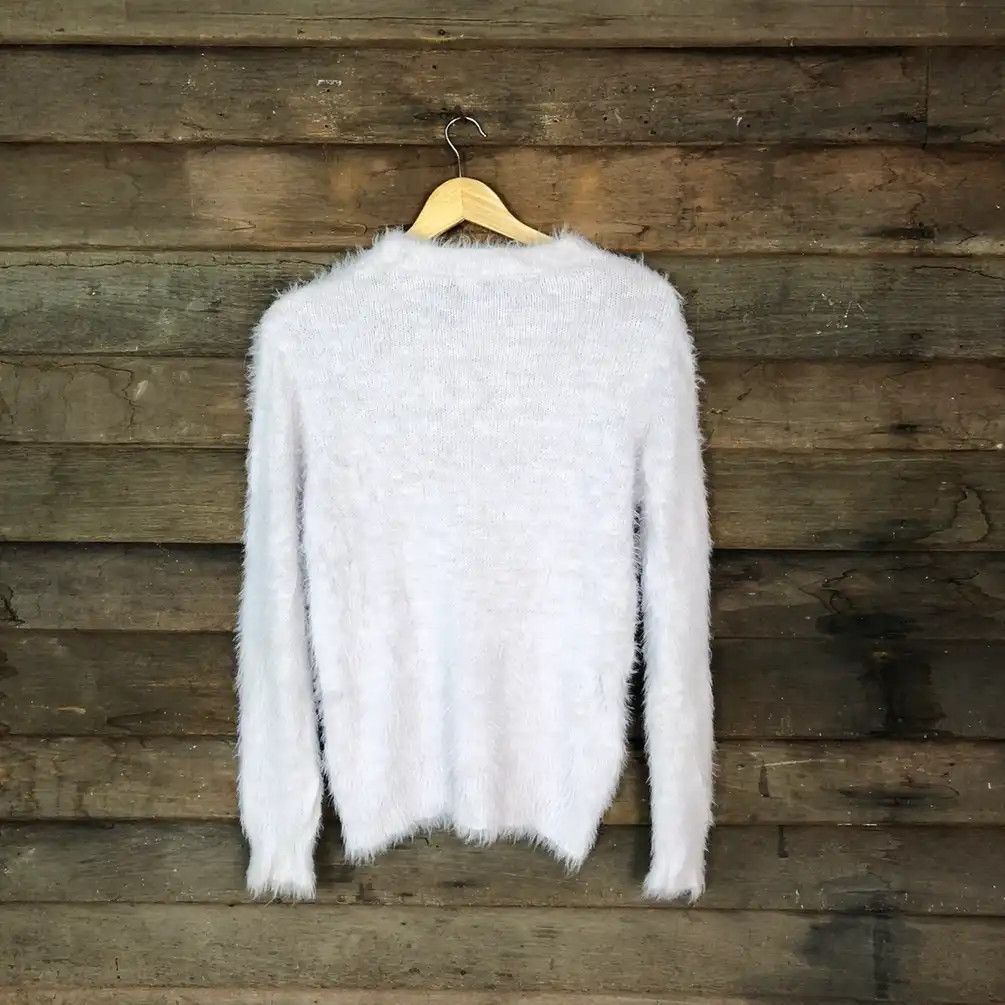 Homespun Knitwear Reorcing White Shag Shaggy Fur Mohair Knitwear #748 Size M / US 6-8 / IT 42-44 - 10 Thumbnail
