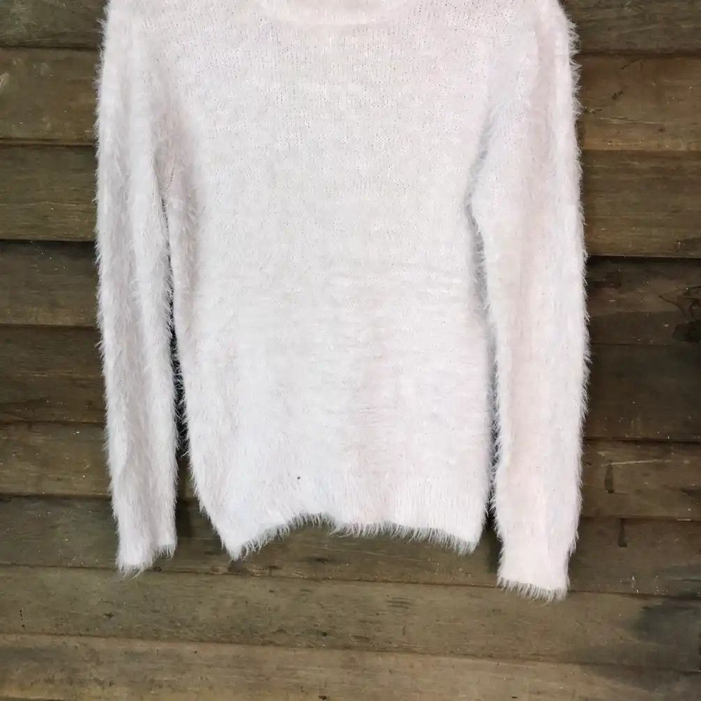 Homespun Knitwear Reorcing White Shag Shaggy Fur Mohair Knitwear #748 Size M / US 6-8 / IT 42-44 - 2 Thumbnail