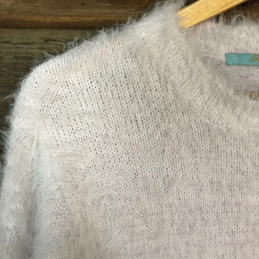 Homespun Knitwear Reorcing White Shag Shaggy Fur Mohair Knitwear #748 Size M / US 6-8 / IT 42-44 - 6 Thumbnail