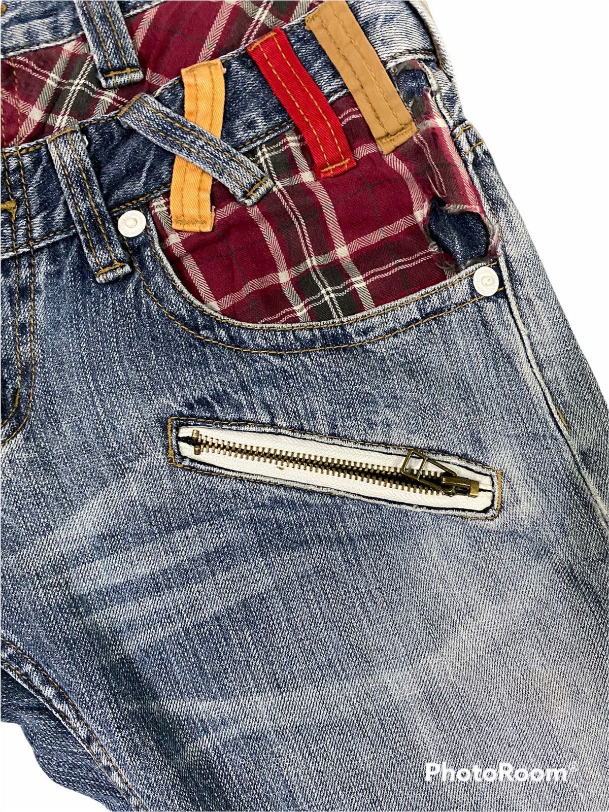 Designer Double Focus Japanese Brand Double Waist Jeans Size US 28 / EU 44 - 4 Thumbnail