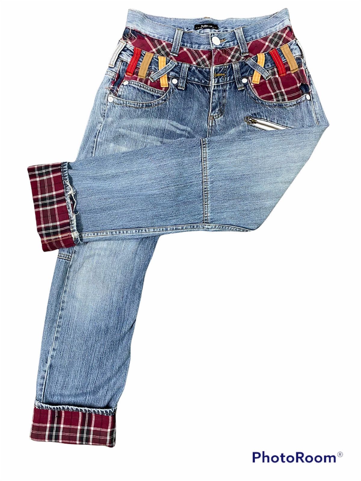 Designer Double Focus Japanese Brand Double Waist Jeans Size US 28 / EU 44 - 10 Thumbnail