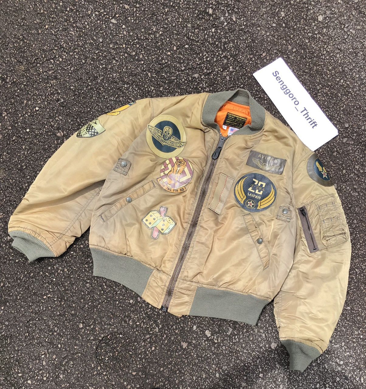 Vintage Original Avirex USAF Leather Patches Bomber Jacket