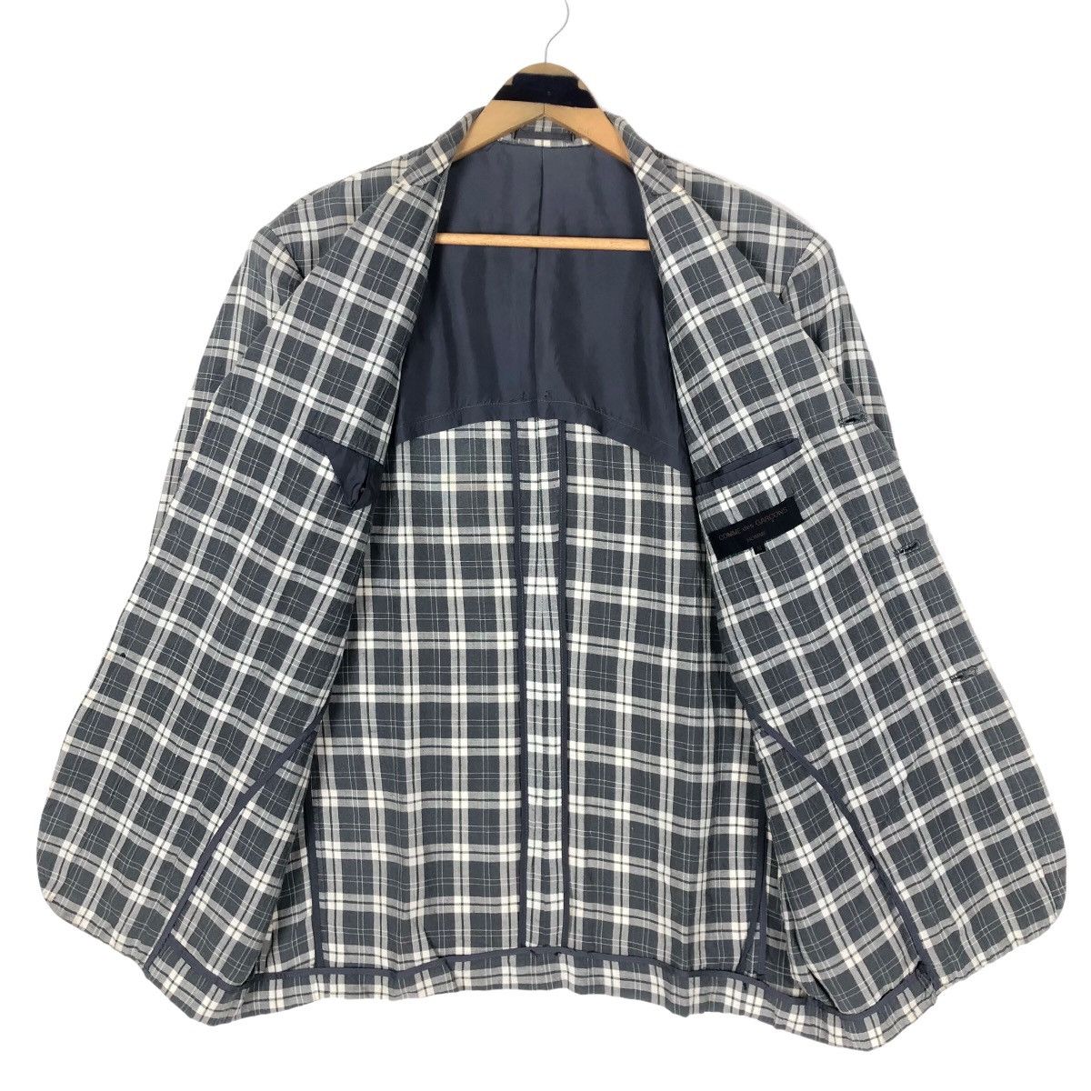 Comme des Garcons Vintage 90s Comme Des Garcons Homme Plaid Linen Coat Size US L / EU 52-54 / 3 - 10 Thumbnail